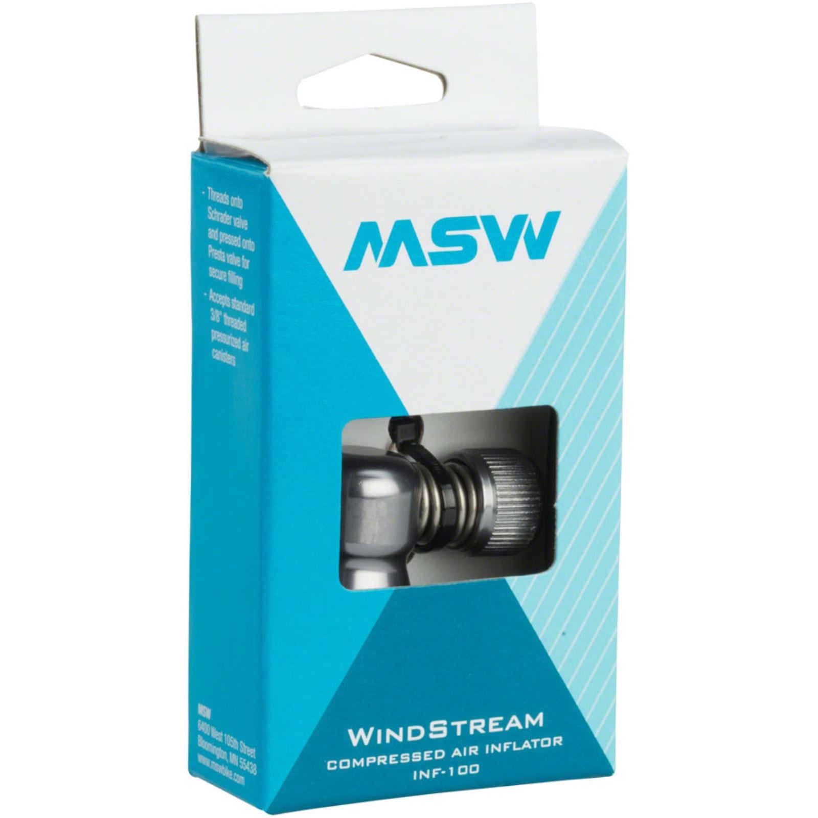 MSW Windstream Push 100 Inflator Head - Silver [MPN: 17-000107]_1216733