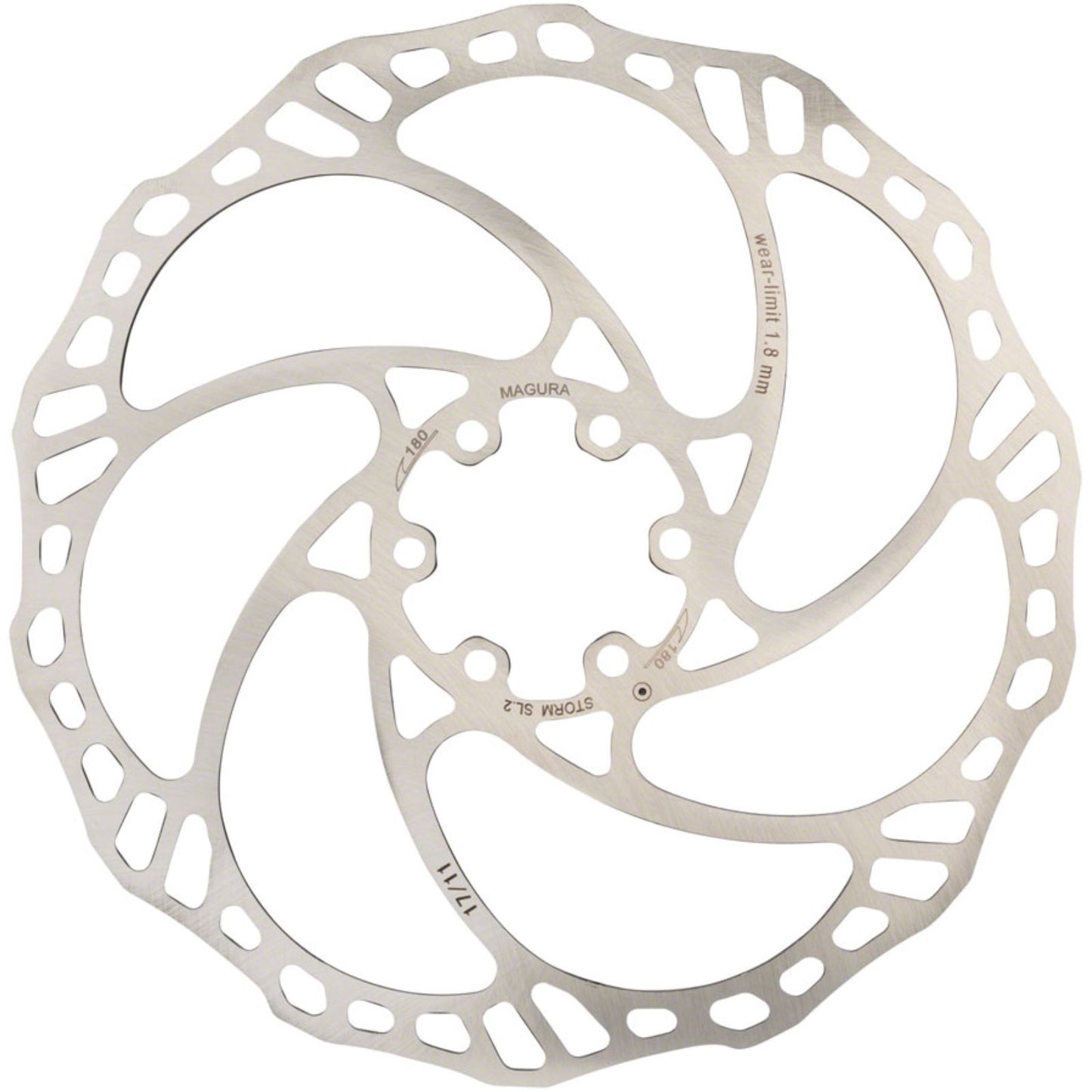 Magura Storm SL.2 Disc Brake Rotor - 180mm, 6-Bolt, Silver [MPN: 2701349-]_1232092