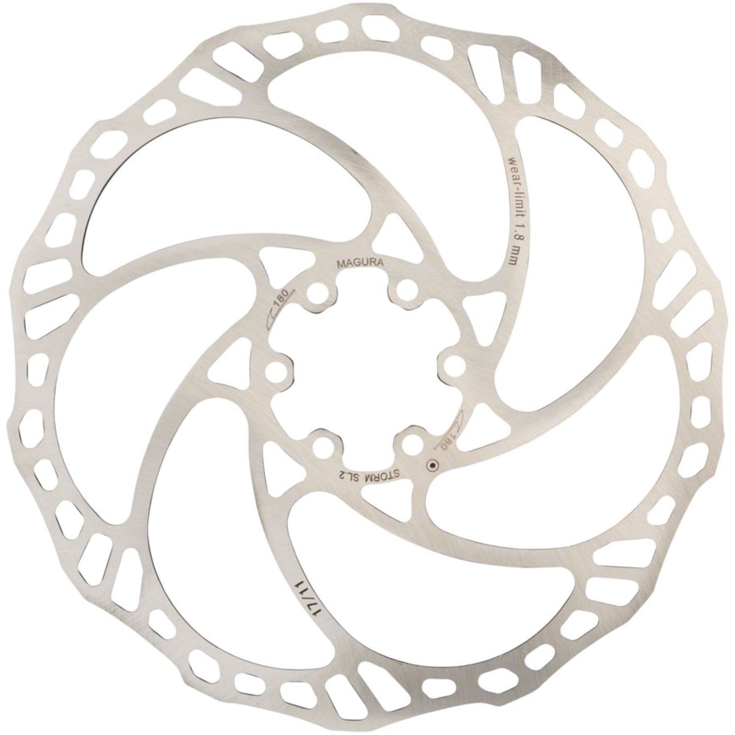 Magura Storm SL.2 Disc Brake Rotor - 180mm, 6-Bolt, Silver [MPN: 2701349-]_1232093