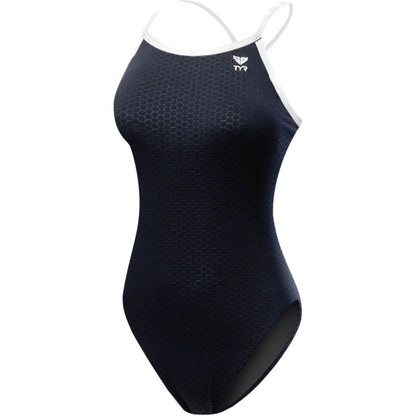 TYR Hexa Diamondfit Women's Swimsuit - Black/White - Size 38 CLOSEOUT [MPN: DHEX7A-060-38]_1531697