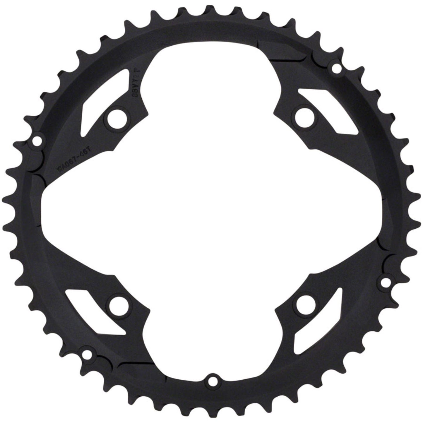 Full Speed Ahead Omega/Vero Pro Road Double Chainring - 46t, Aluminum, N-11, Black [MPN: 370-0047003050]_1234903