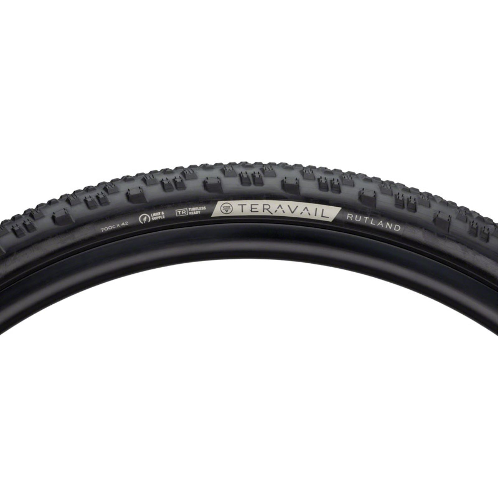 Teravail Rutland Tire - 700 x 42, Tubeless, Folding, Black, Light and Supple [MPN: 19-000088]_1240246
