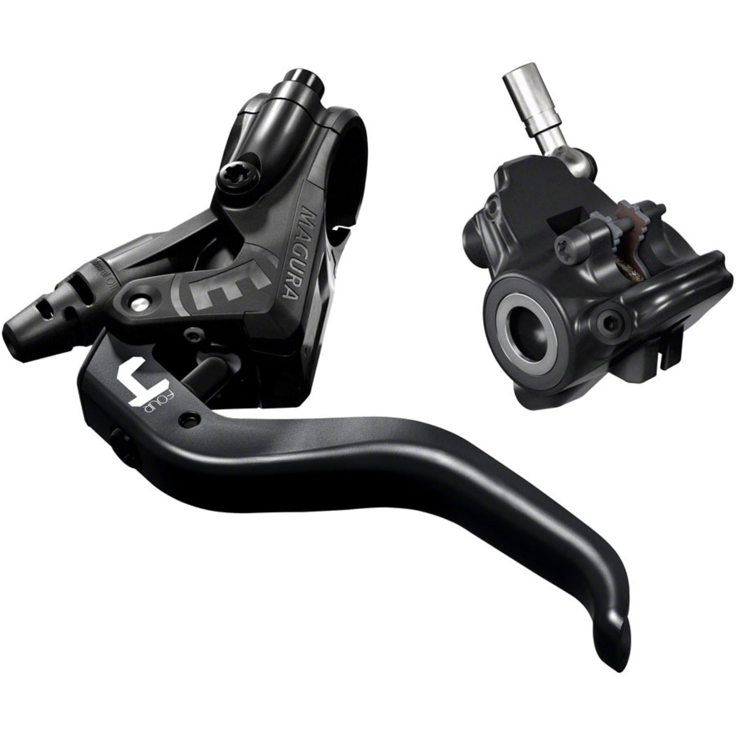 Magura MT4 Disc Brake and Lever - Front or Rear, Hydraulic, Flat Mount, Black [MPN: 2701633-]_1240480