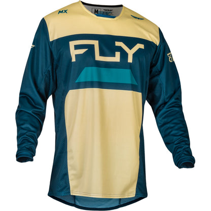 Fly Racing MX-24 Kinetic Reload Jersey - 2024 Collection - Ivory/Navy/Cobalt - Medium [MPN: 377-523M]_1243298