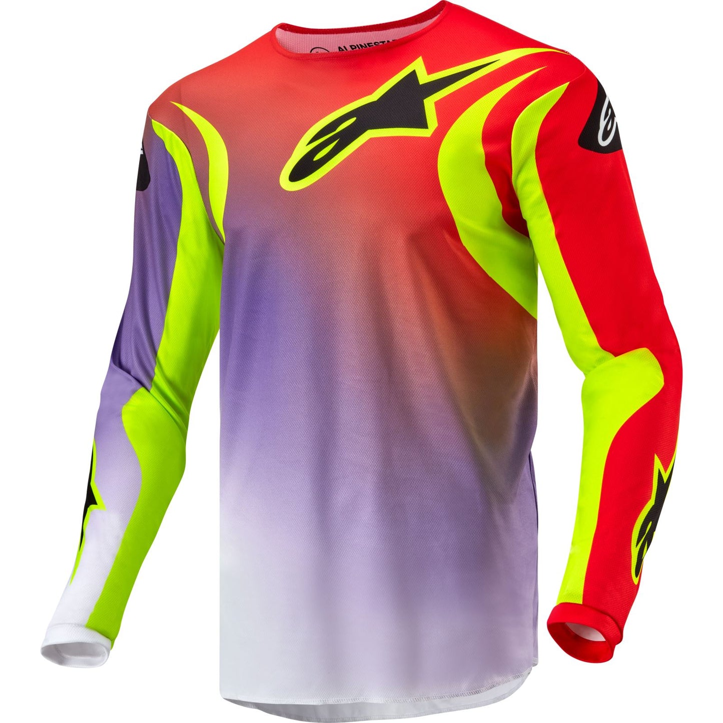 Alpinestars Fluid Lucent Jersey - White/Neon Red/Yellow Fluo - Large CLOSEOUT [MPN: 3763724-2029-L]_1474755
