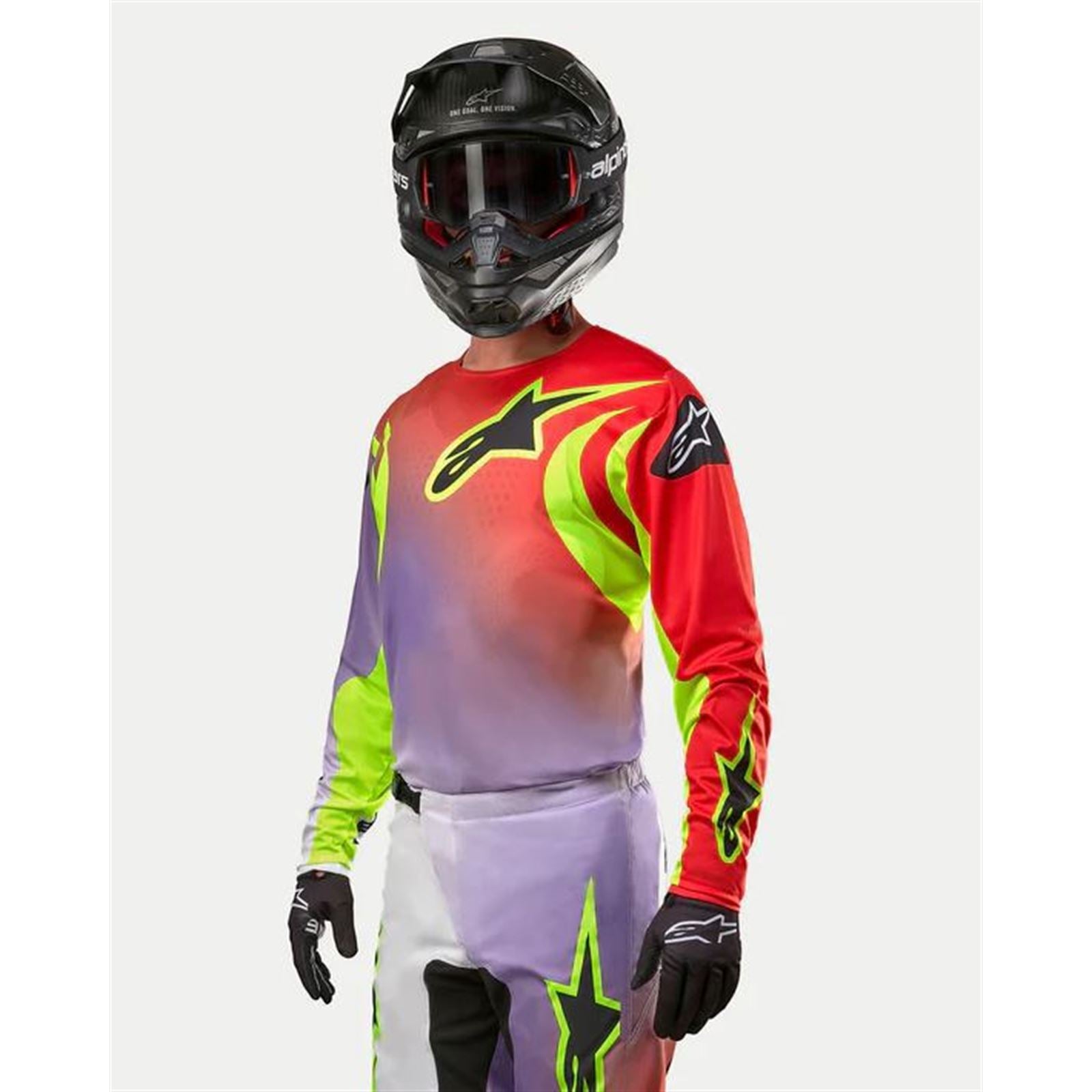 Alpinestars Fluid Lucent Jersey - White/Neon Red/Yellow Fluo - Large CLOSEOUT [MPN: 3763724-2029-L]_1474758