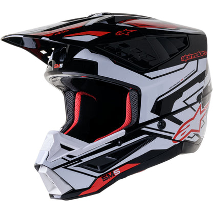 Alpinestars S-M5 Helmet - Action 2 - Black/White/Bright Red Glossy_1244928
