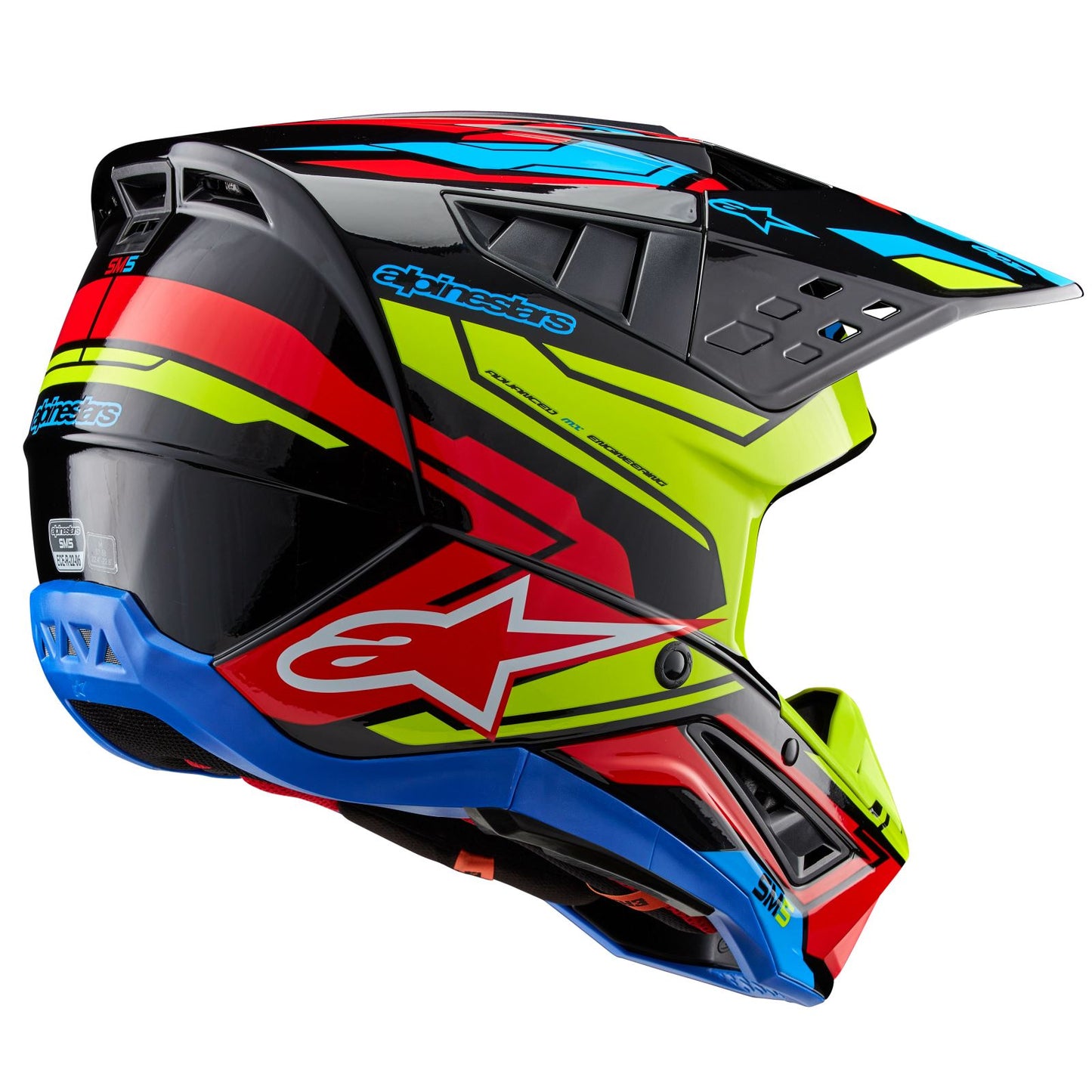 Alpinestars S-M5 Helmet - Action 2 - Black/Yellow/Bright Red Glossy_1313113