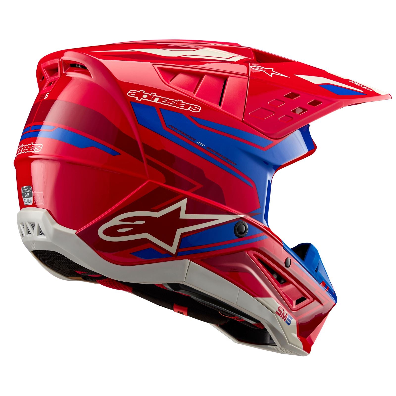 Alpinestars S-M5 Helmet - Action 2 - Bright Red/Blue Glossy_1313127