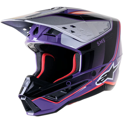 Alpinestars SM5 Helmet - Sail - Violet/Black/Silver Glossy_1244971