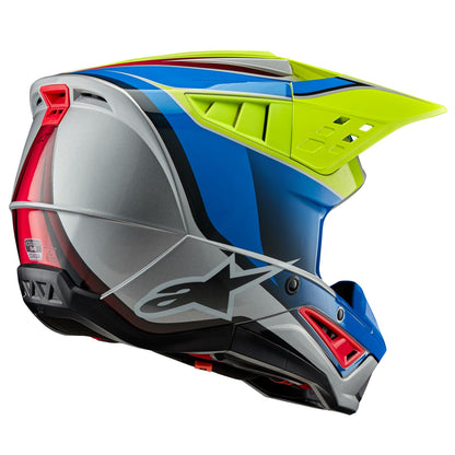 Alpinestars SM5 Helmet - Sail - Yellow Fluo/Enamel/Blue Silver Glossy_1313188