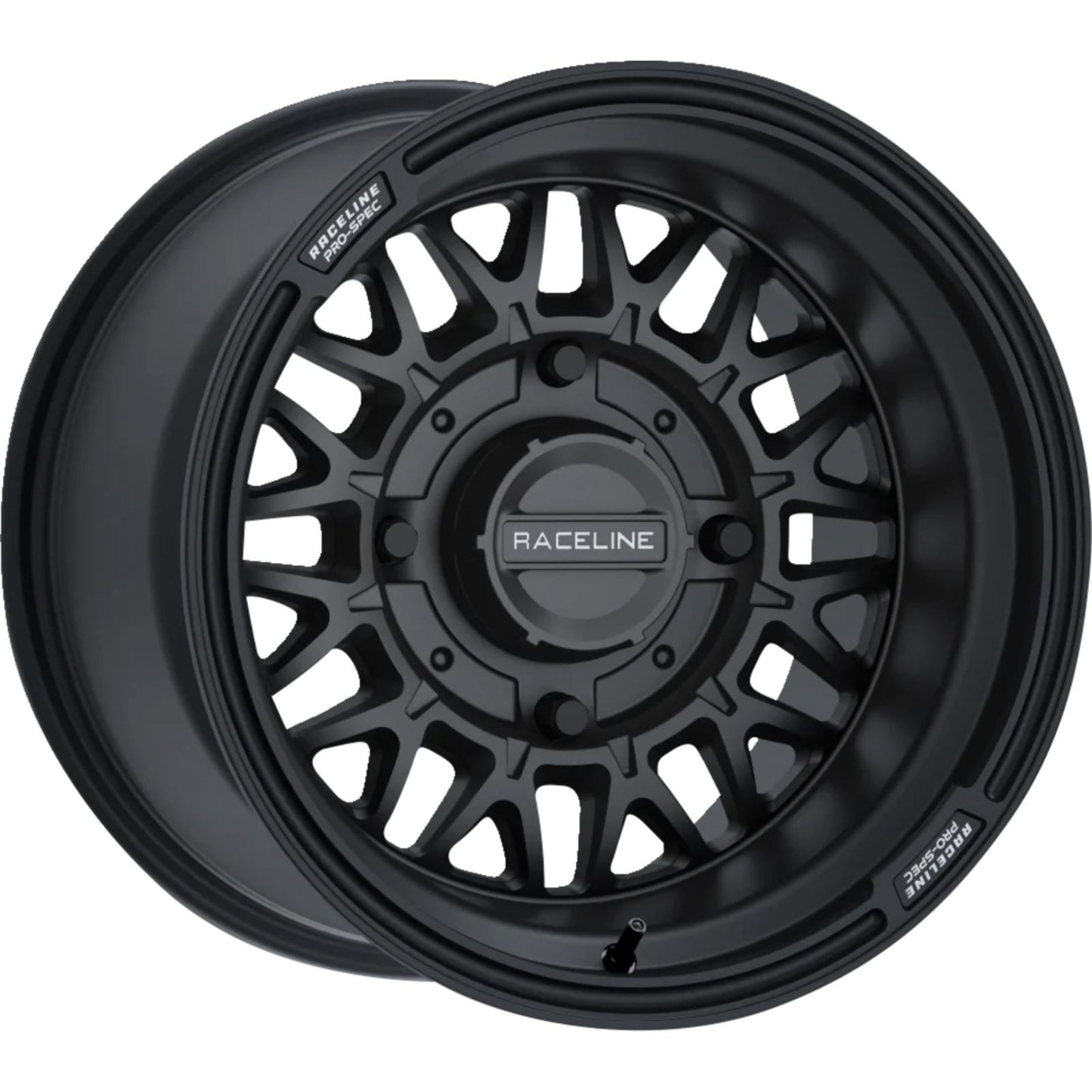 Raceline Wheel - Omega - Front/Rear - Black/Satin - 14x7 - 4/156 A13B-47056+10_1388426