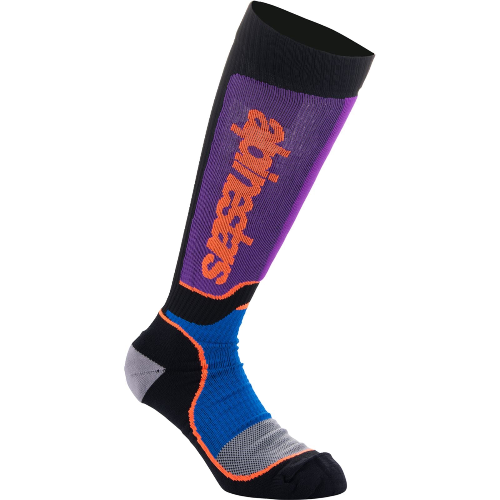 Alpinestars 2024 Youth MX Plus Socks - Black/Purple/Blue/Orange - Medium/Large [MPN: 4742324-1246-ML]_1245618