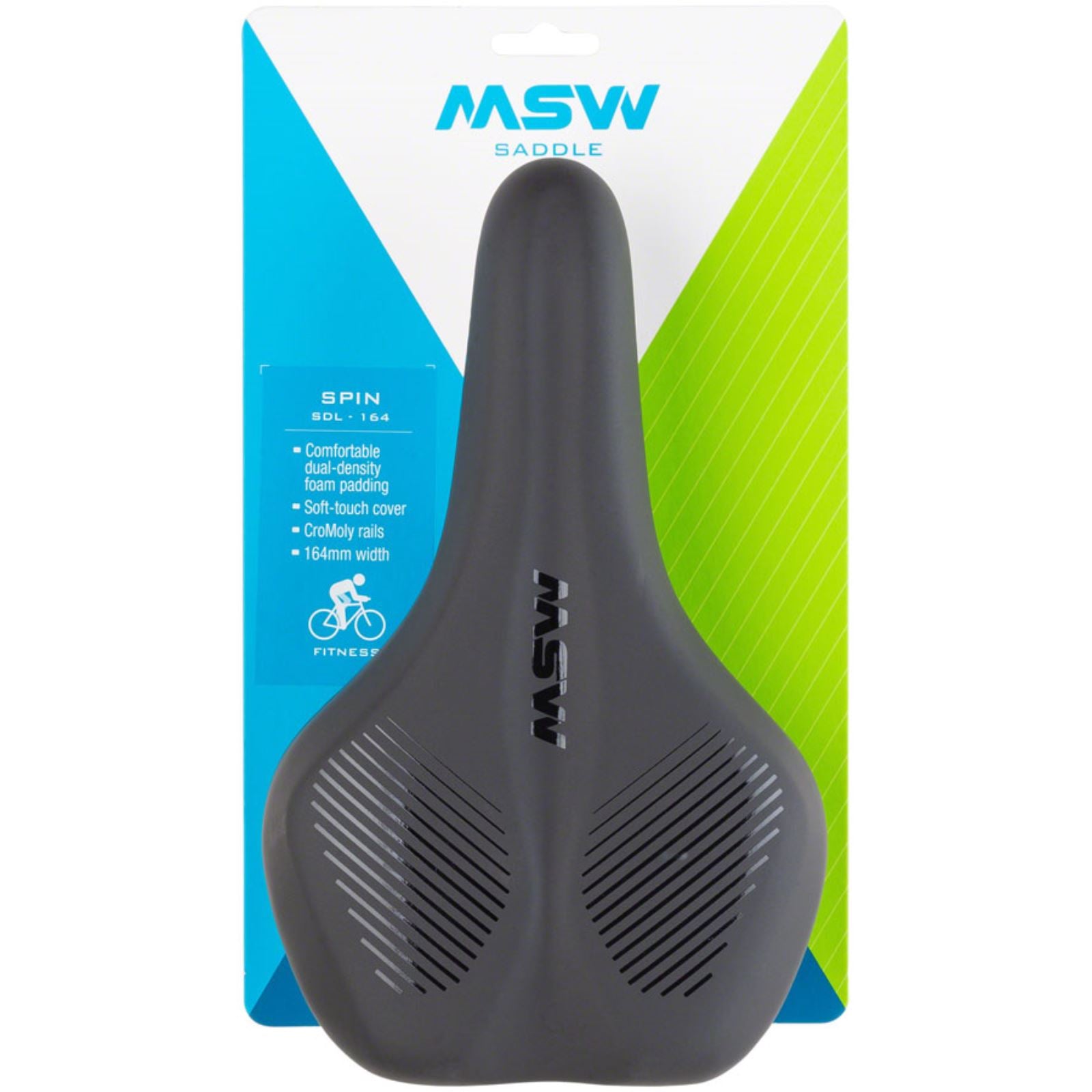 MSW SDL-164 Spin Fitness Saddle - Chromoly, Black [MPN: 17-000209]_1249418