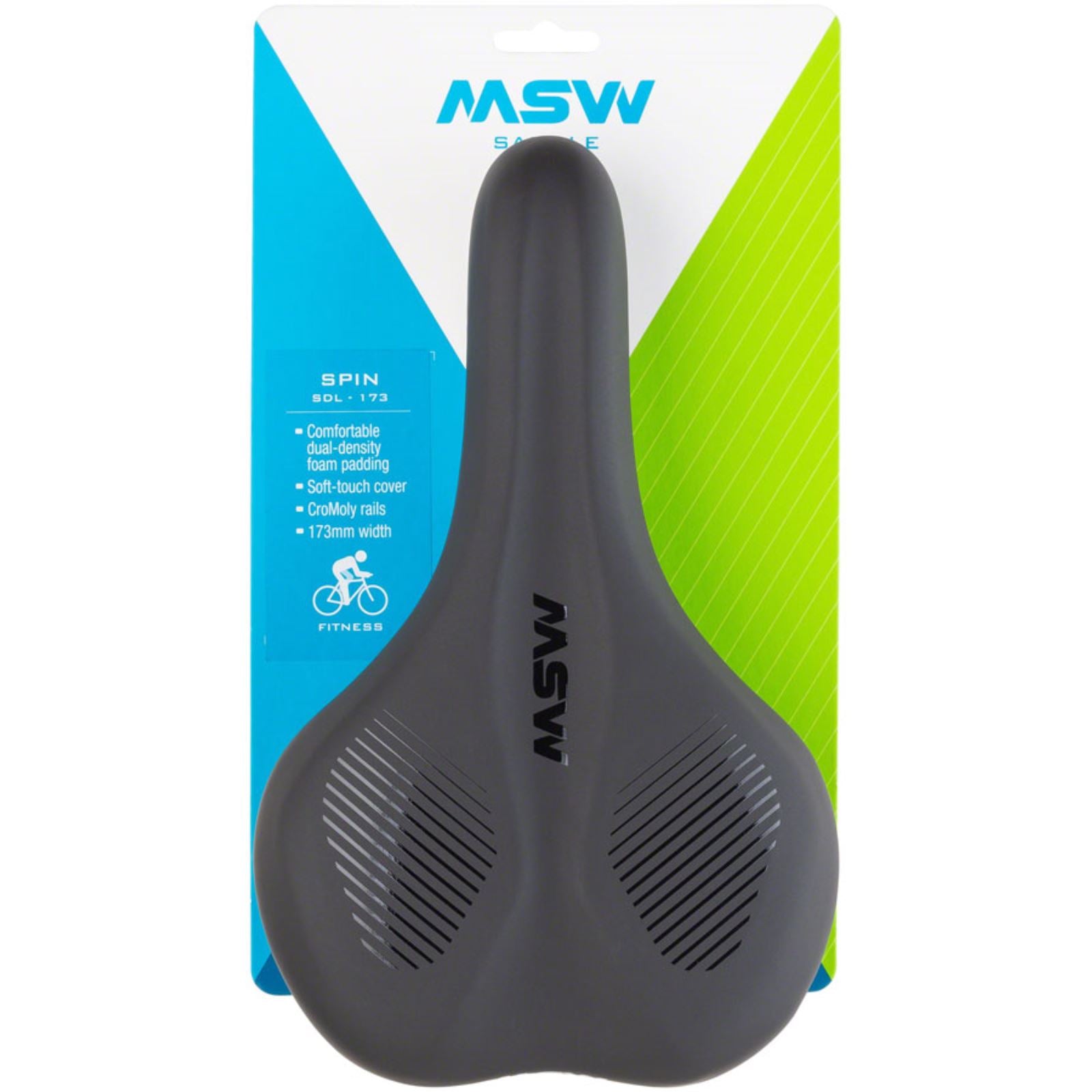 MSW SDL-173 Spin Fitness Saddle - Chromoly, Black [MPN: 17-000208]_1249396