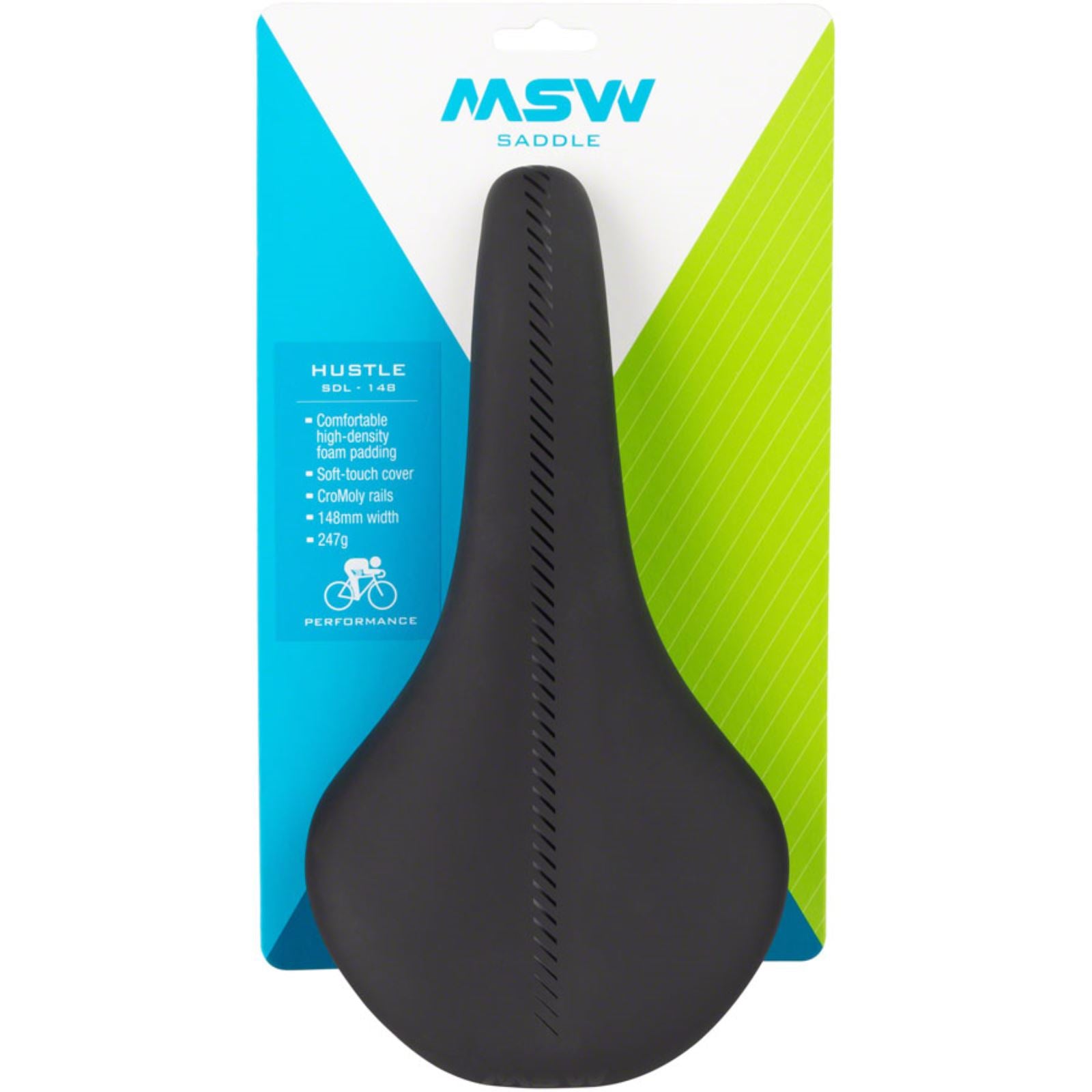 MSW SDL-148 Hustle Performance Saddle - Chromoly, Black [MPN: 17-000200]_1249386