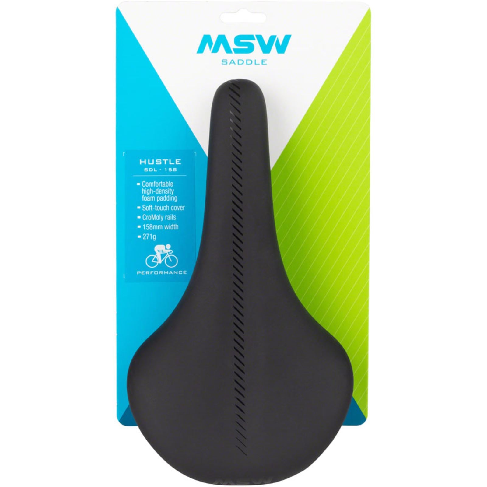 MSW SDL-158 Hustle Performance Saddle - Chromoly, Black [MPN: 17-000201]_1249392