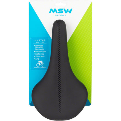 MSW SDL-158 Hustle Performance Saddle - Chromoly, Black [MPN: 17-000201]_1249392
