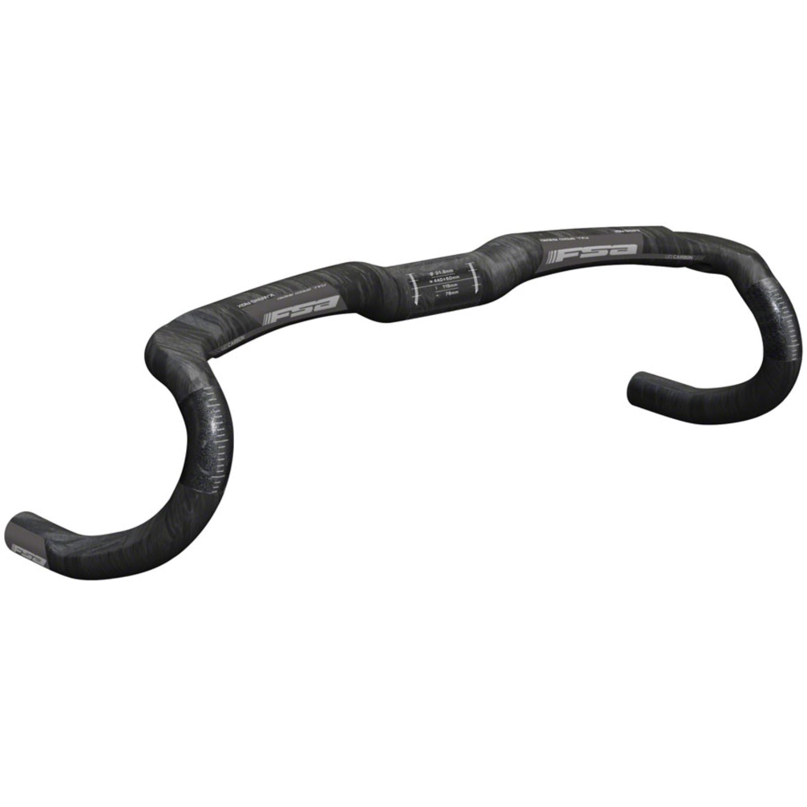 Full Speed Ahead AGX Drop Handlebar - Carbon, 31.8mm, 44cm, Carbon [MPN: 185-0021014030]_1251959