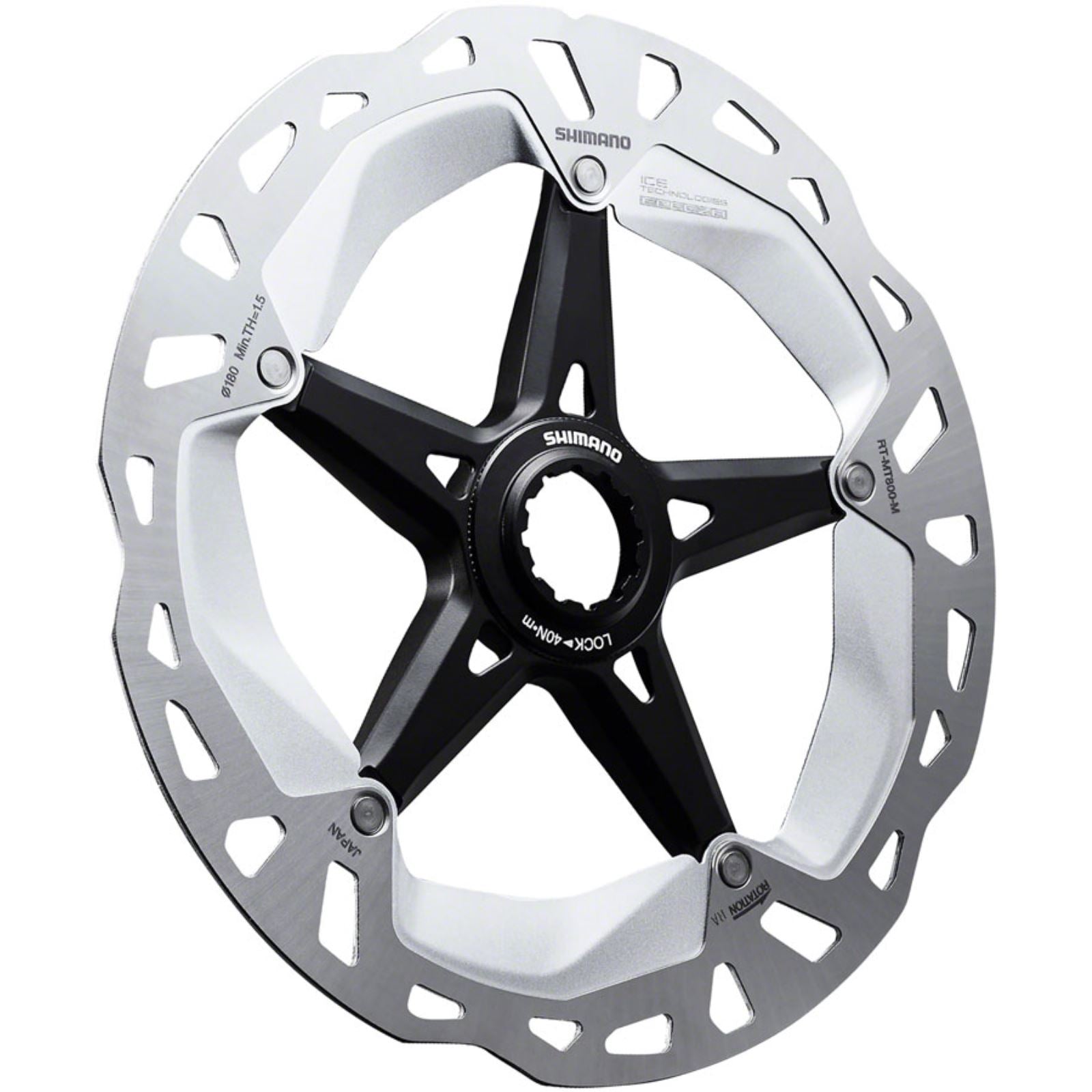 Shimano Deore XT RT-MT800-L Disc Brake Rotor - 203mm - Silver/Black [MPN: IRTMT800LE]_1253397