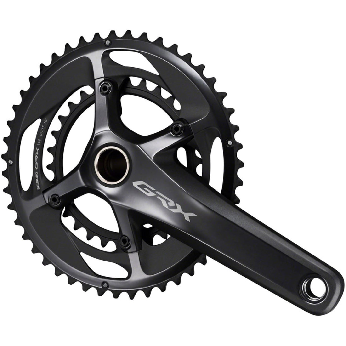 Shimano Crankset - 175mm - 11-Speed - 110/80 BCD - Black - GRX FC-RX810-2  [MPN: IFCRX8102EX81]_1253548
