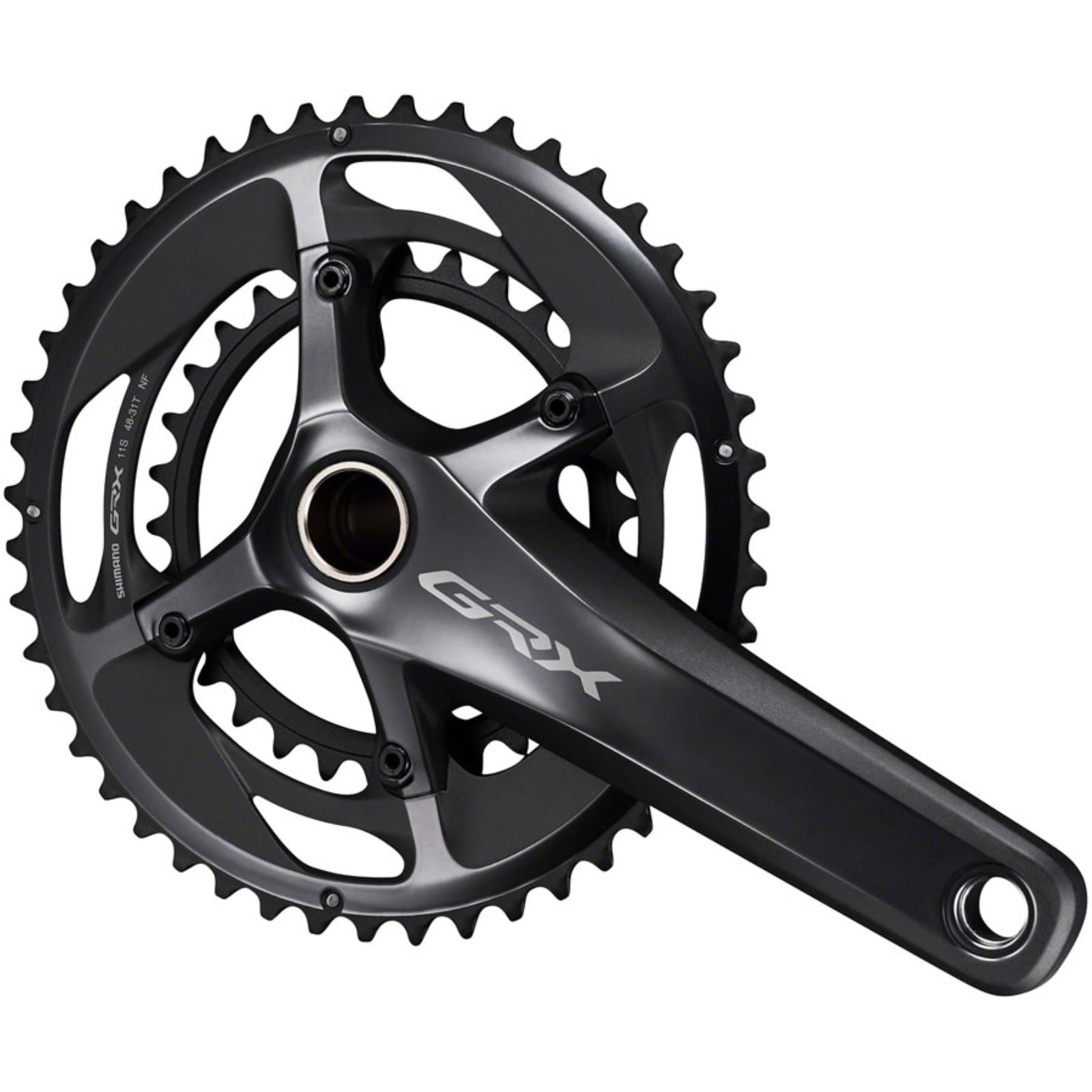 Shimano Crankset - 175mm - 11-Speed - 110/80 BCD - Black - GRX FC-RX810-2  [MPN: IFCRX8102EX81]_1253548