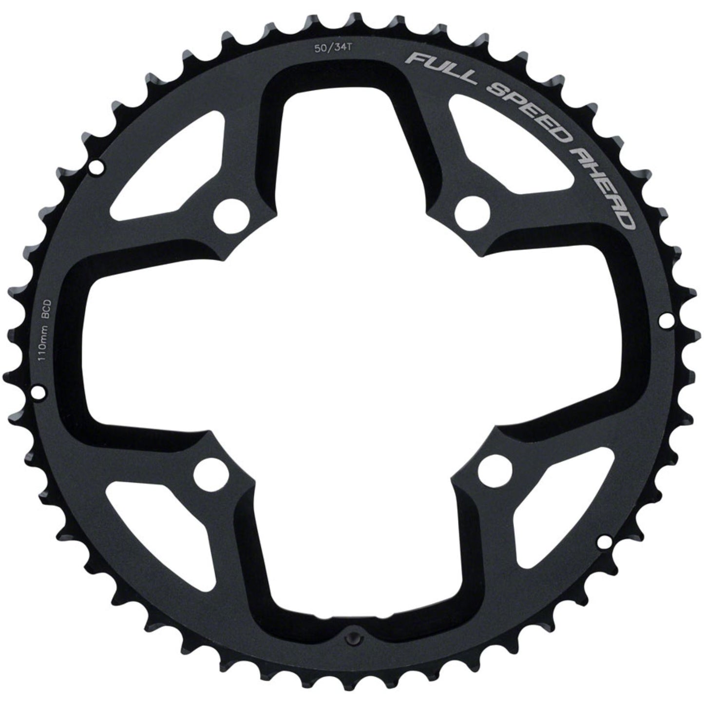Full Speed Ahead Gossamer ABS Chainring - 50t, 4-Bolt, Aluminum, N10/N11, Black [MPN: 371-0034005960]_1257094