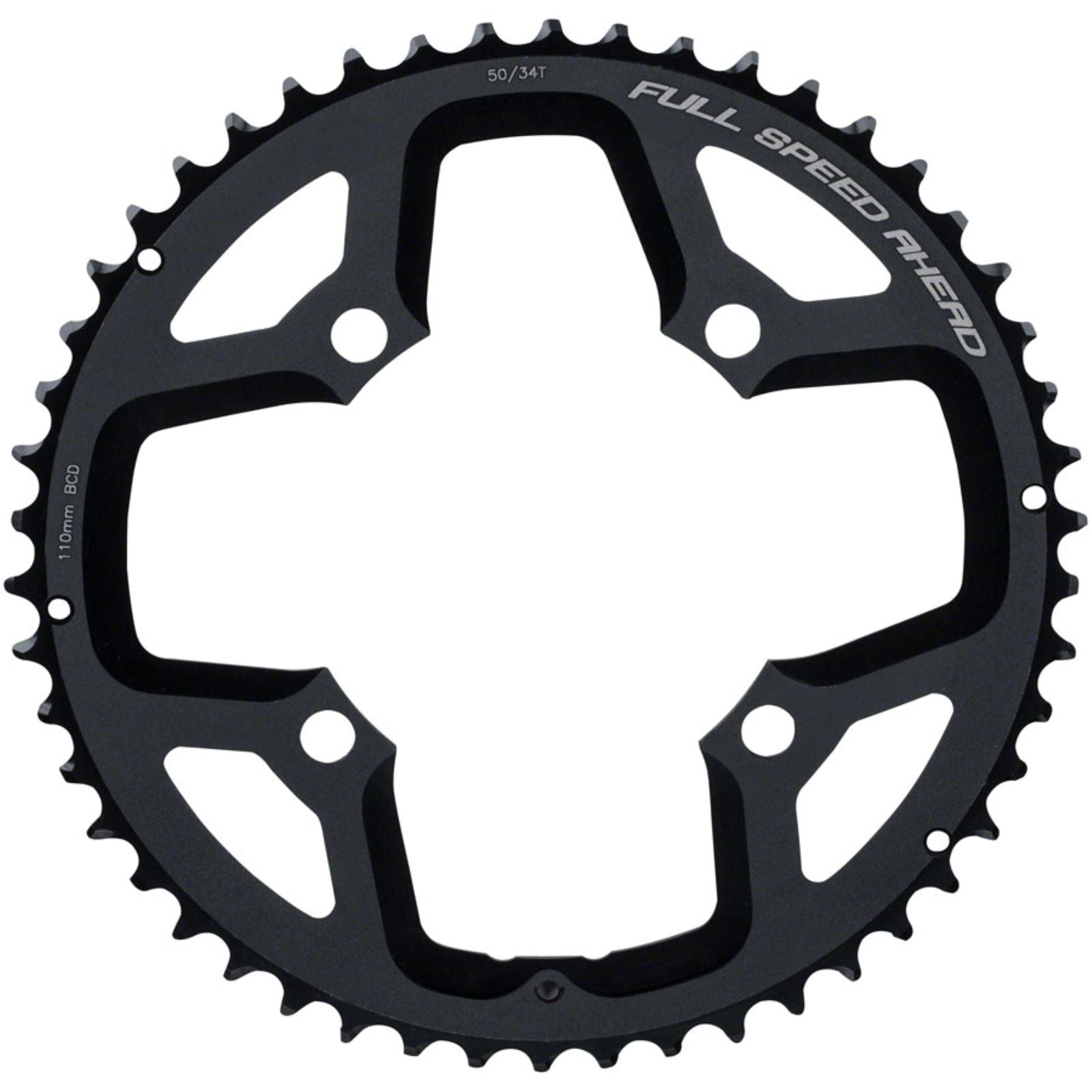 Full Speed Ahead Gossamer ABS Chainring - 50t, 4-Bolt, Aluminum, N10/N11, Black [MPN: 371-0034005960]_1257094