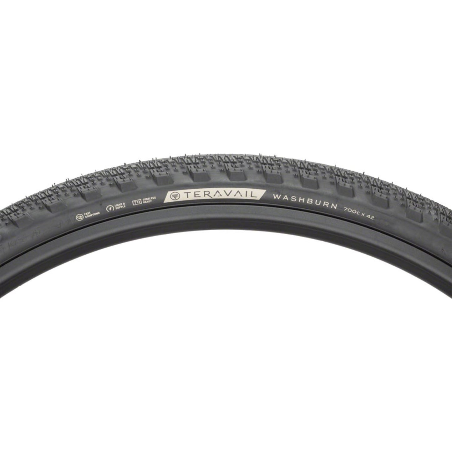 Teravail Washburn Tire - 700 x 42, Tubeless, Folding, Black, Light and Supple [MPN: 19-000170]_1266618