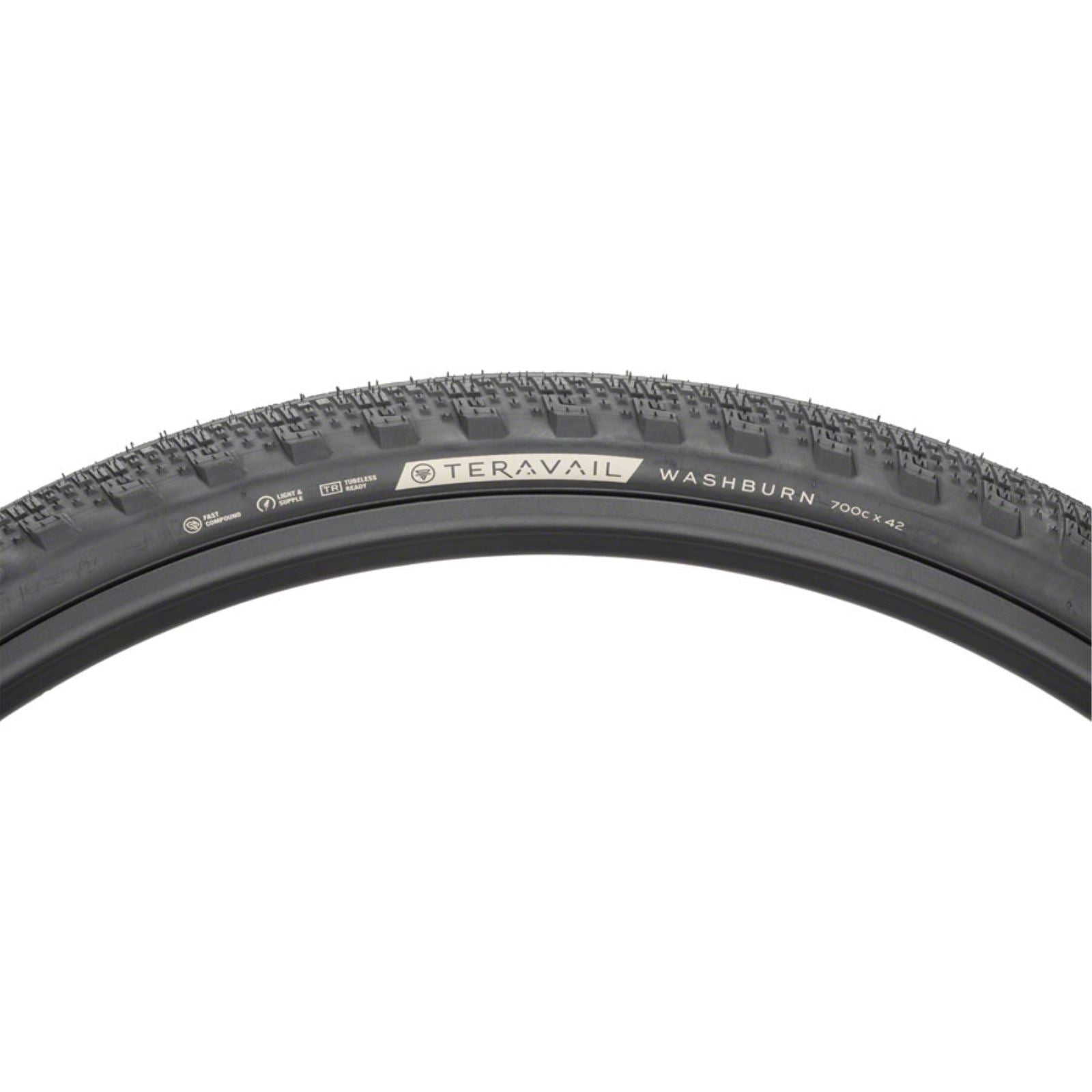 Teravail Washburn Tire - 700 x 42, Tubeless, Folding, Black, Light and Supple [MPN: 19-000170]_1266618