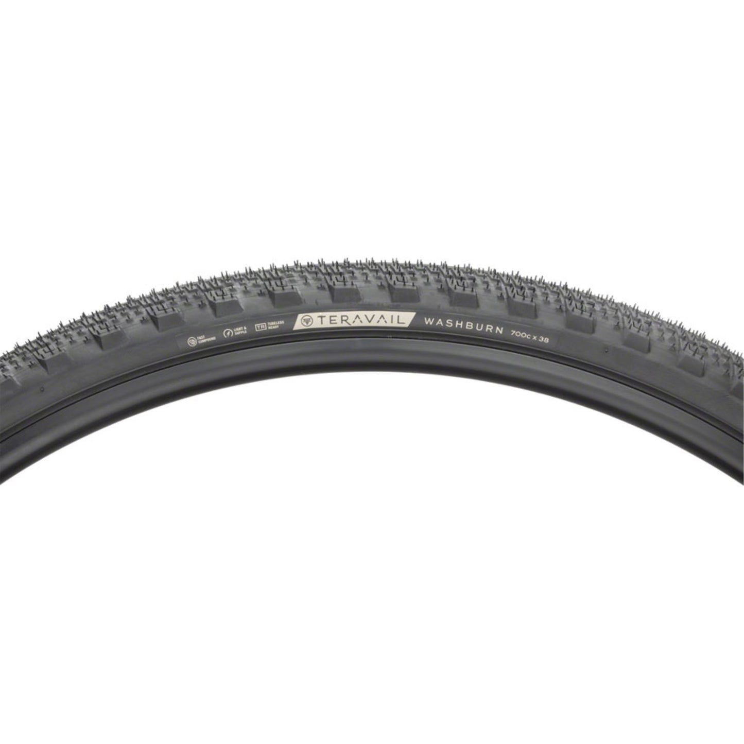 Teravail Washburn Tire - 700 x 38, Tubeless, Folding, Black, Durable [MPN: 19-000166]_1266602