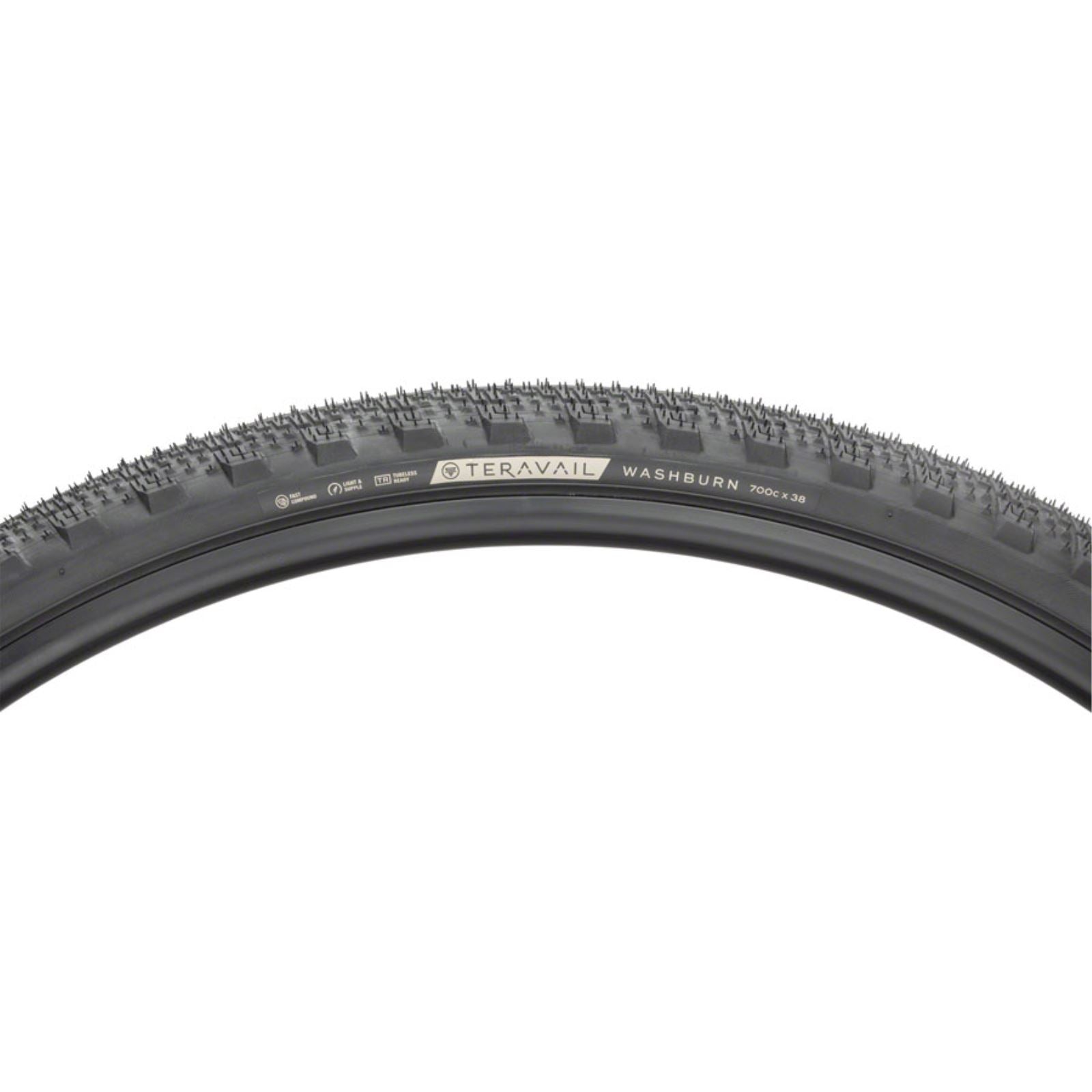 Teravail Washburn Tire - 700 x 38, Tubeless, Folding, Black, Durable [MPN: 19-000166]_1266602