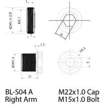 Samox ISIS Self-Extracting Right Hand eBike Crank Spindle Bolt - Black [MPN: BL-S04-A]_1270884