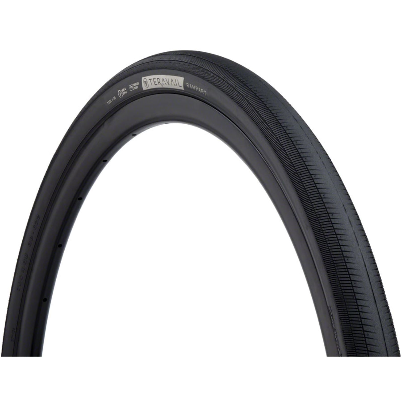 Teravail Rampart Tire - 700 x 38, Black, Light and Supple, Fast Compound [MPN: 19-000041]_1271880