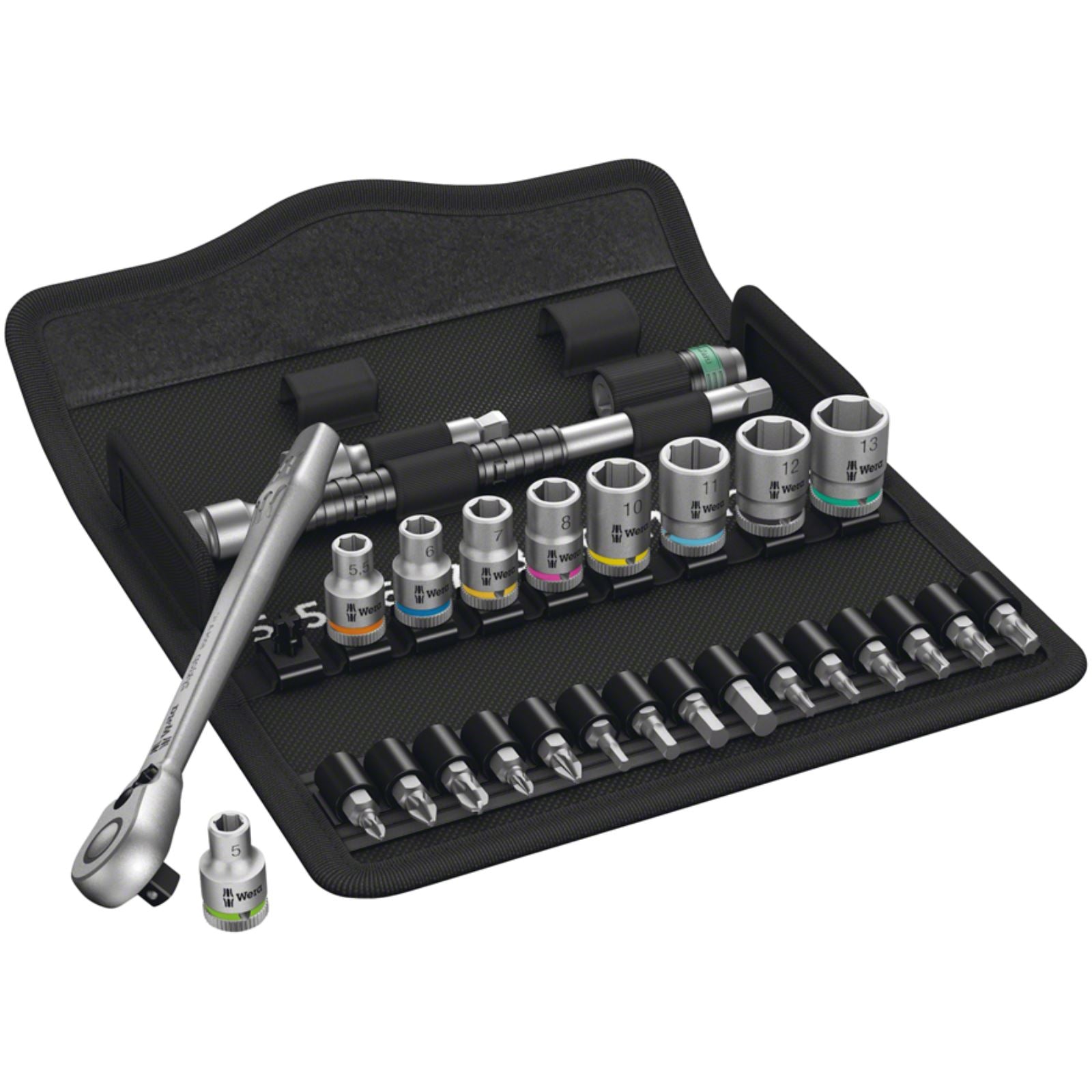 Wera 8100 SA 8 Zyklop Metal Ratchet Set 1/4" Drive, Metric, Switch Lever [MPN: 05004018001]_1274968