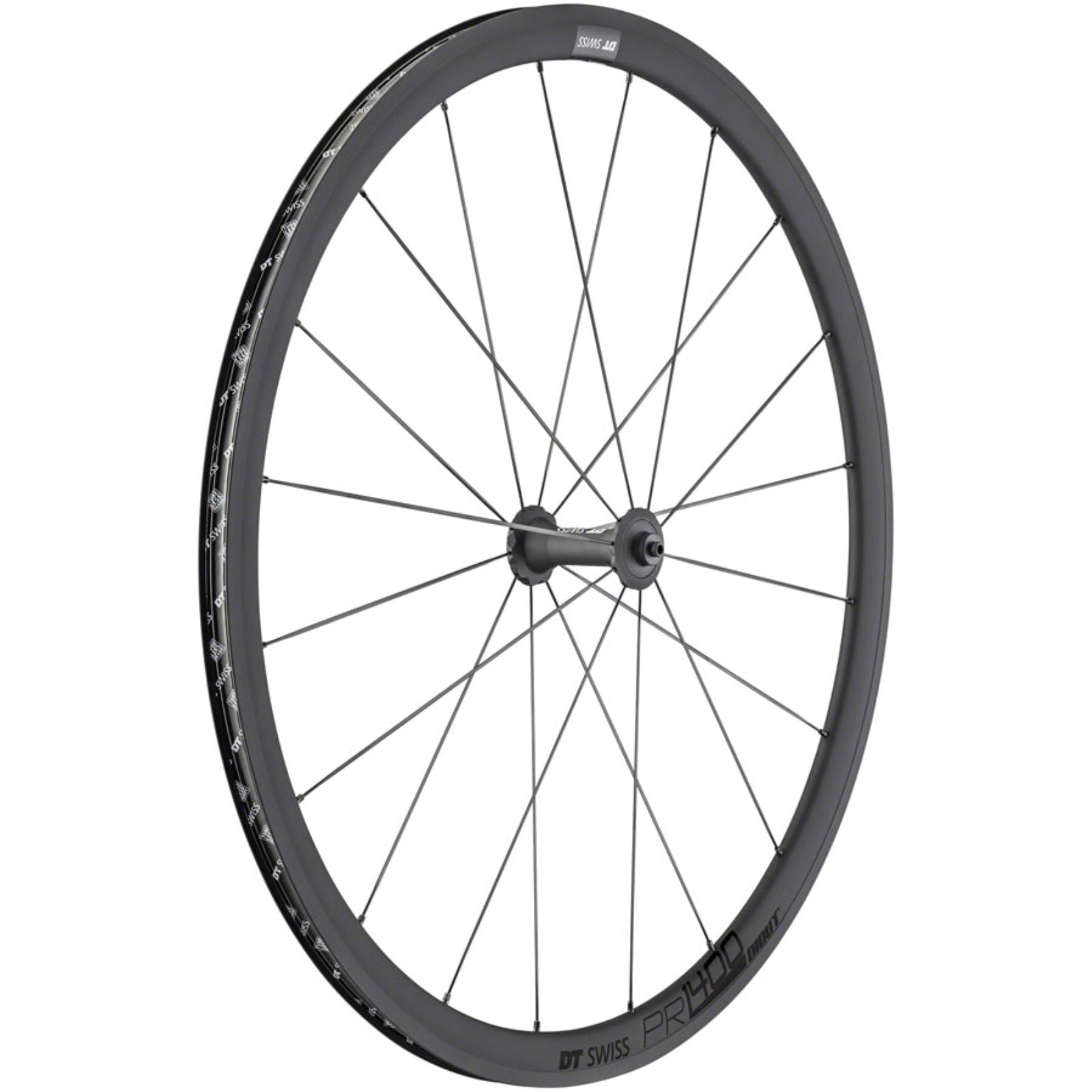 DT Swiss PR 1400 DICUT OXiC Front Wheel - 700, Rim Brake, Black, 32mm [MPN: WPR1400AAQXKA07121]_1275299