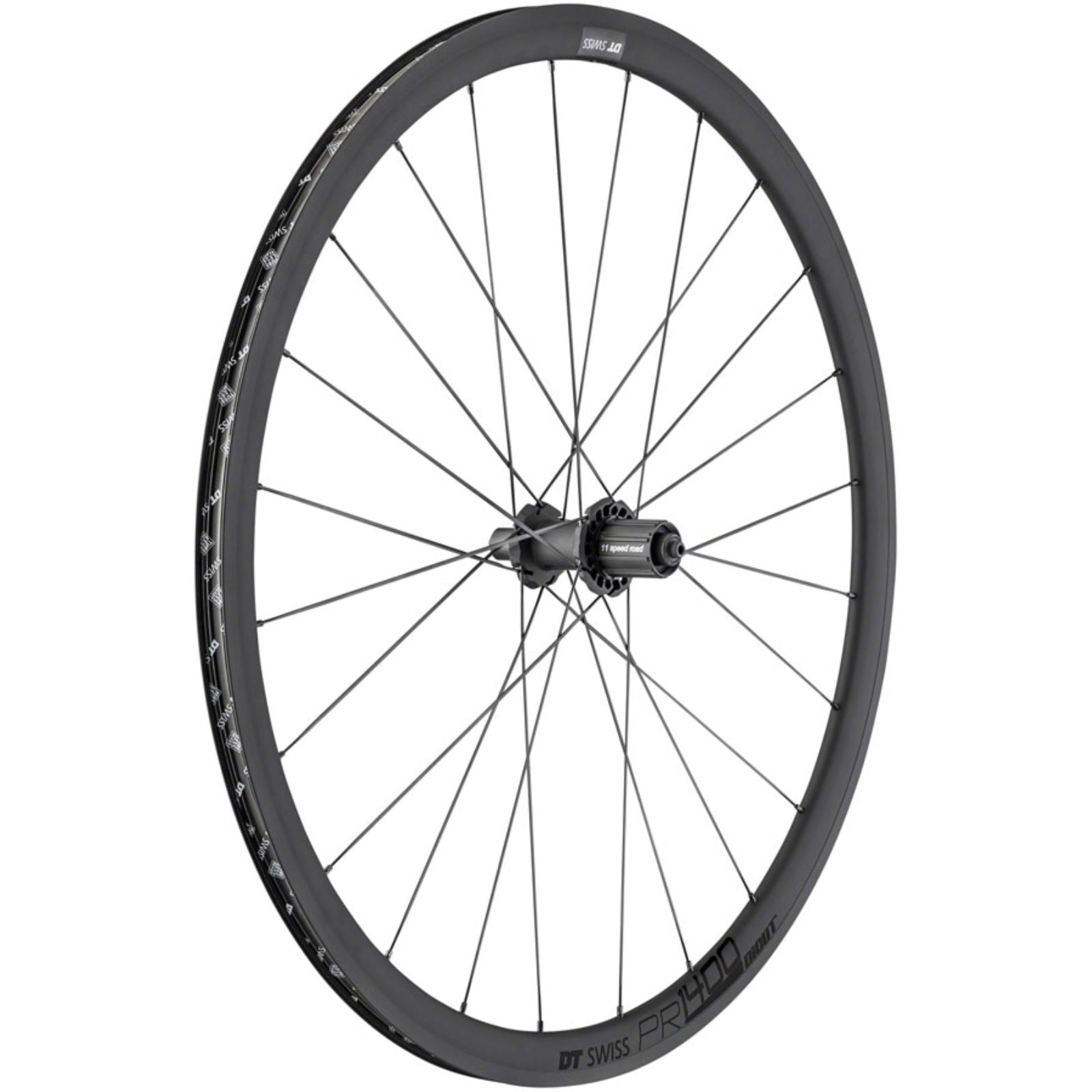 DT Swiss PR 1400 DICUT OXiC Rear Wheel - 700, HG 11, Black, 32mm [MPN: WPR1400HRQJKA10990]_1275301