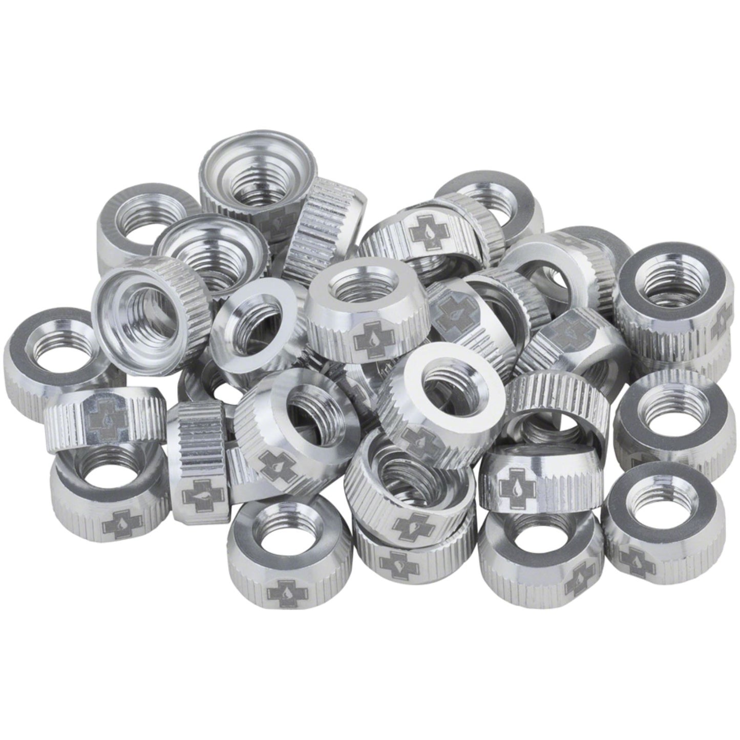 Muc-Off Tubeless Valve Box Refill - Sliver Lock Nut - Pack of 40 [MPN: 20197]_1276221