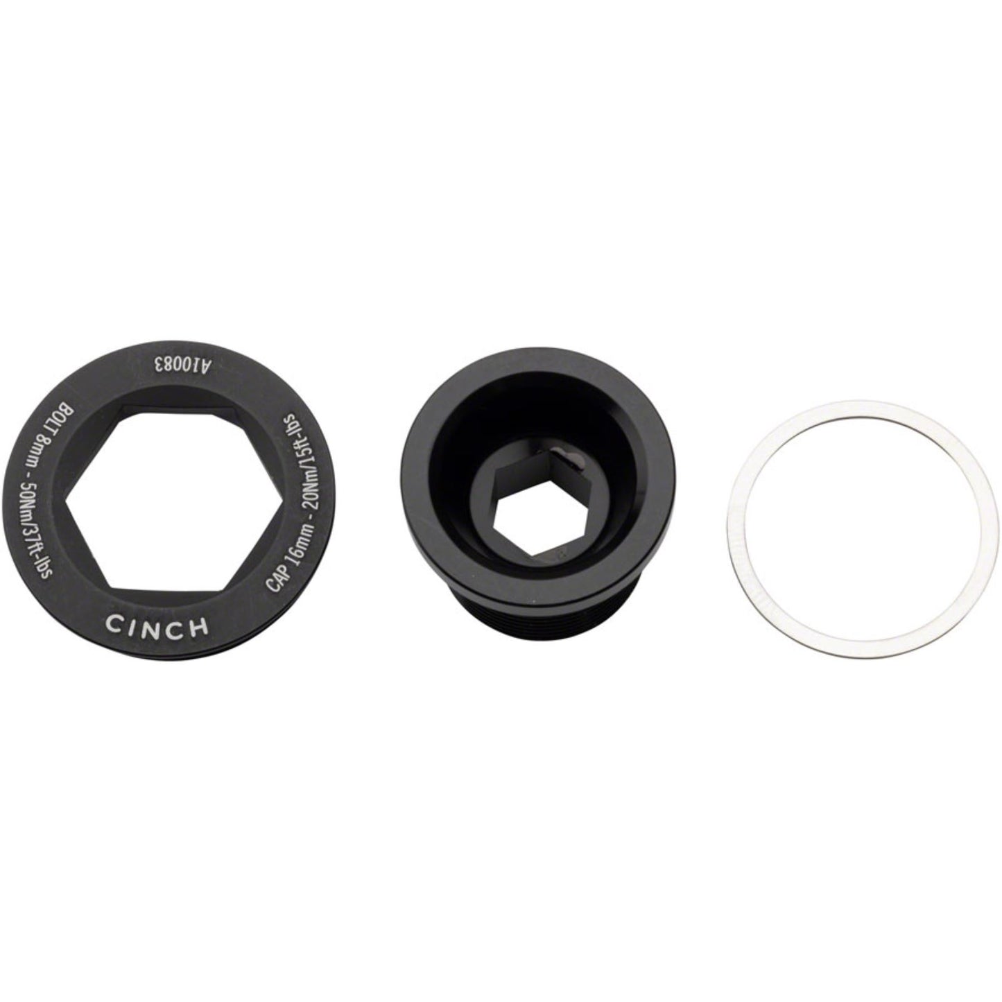 Race Face CINCH Crank Bolt and Puller Cap Set - M18x15 - Matte Black [MPN: F10021MATBLK]_1289840