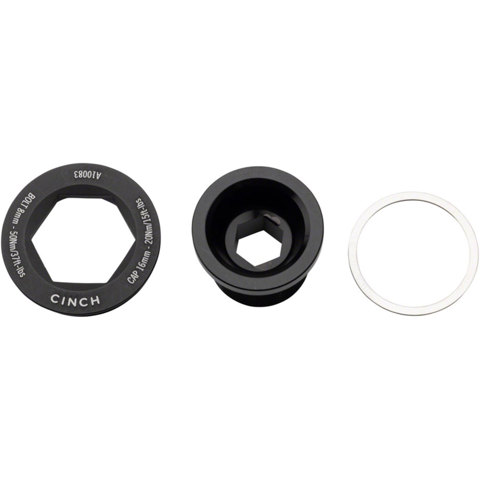 Race Face CINCH Crank Bolt and Puller Cap Set - M18x15 - Matte Black [MPN: F10021MATBLK]_1289840