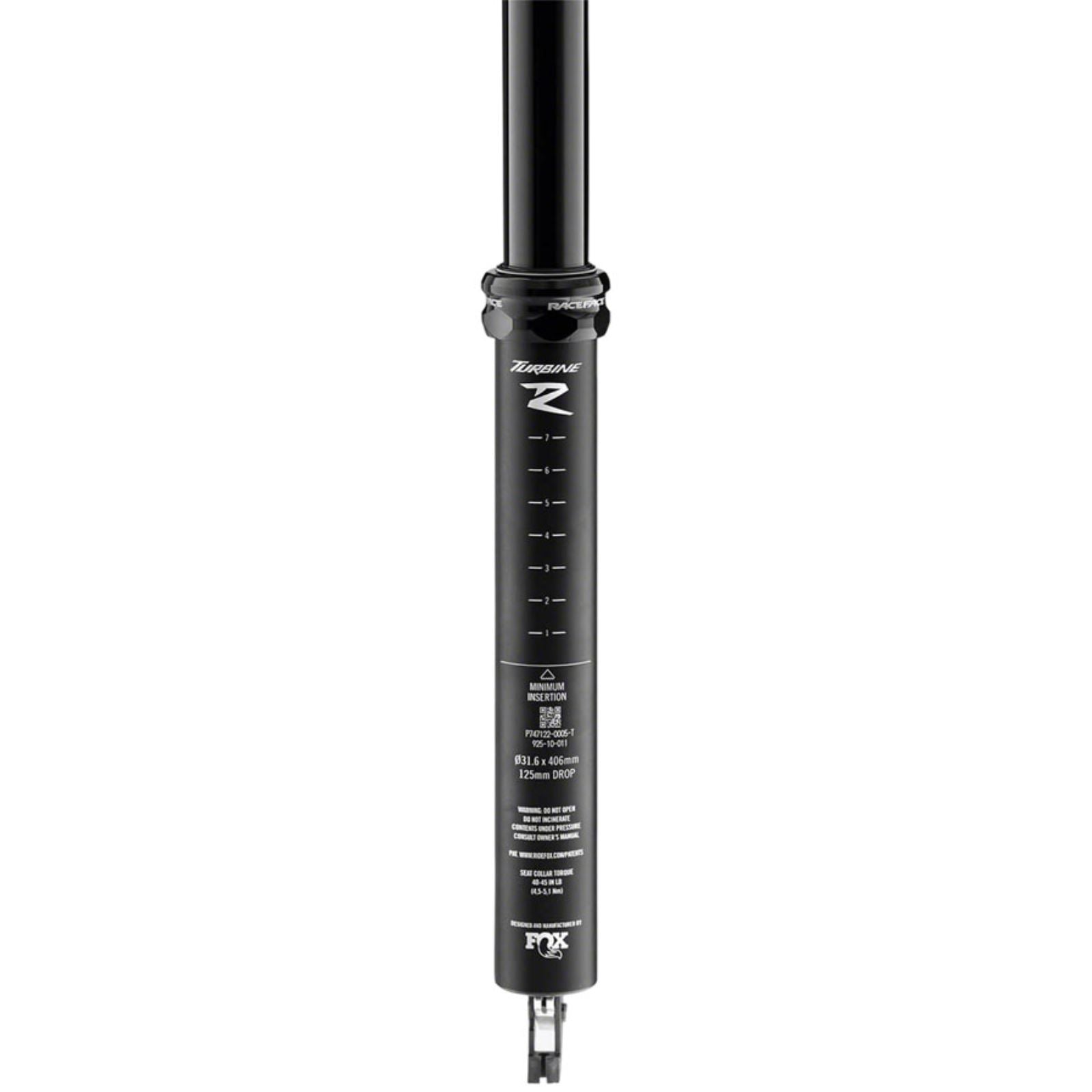 Race Face Turbine R Dropper Seatpost - 30.9 - 125mm Travel - Black [MPN: SP21TURRDP30.9X125BLK]_1290232