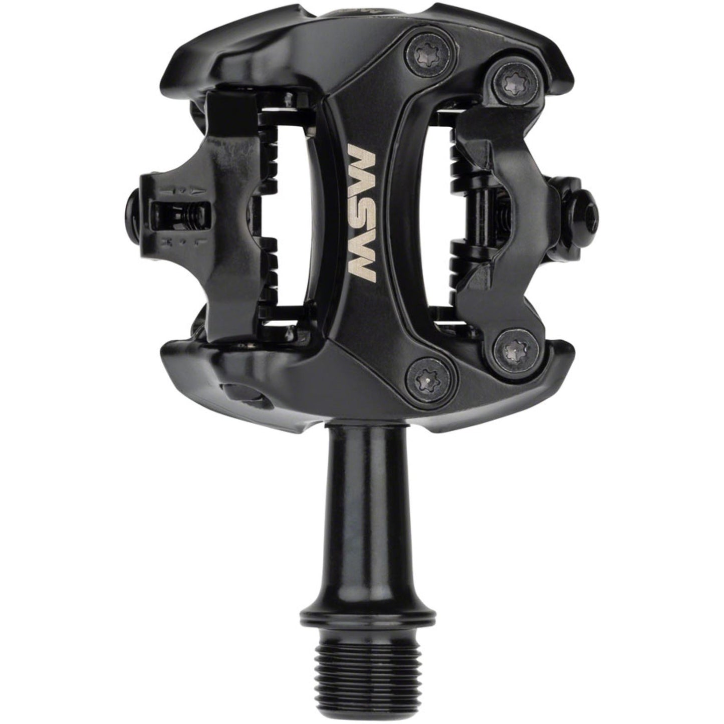 MSW Flash II Pedals - Dual Sided Clipless - Aluminum - 9/16" - Black [MPN: 18-000037]_1290787