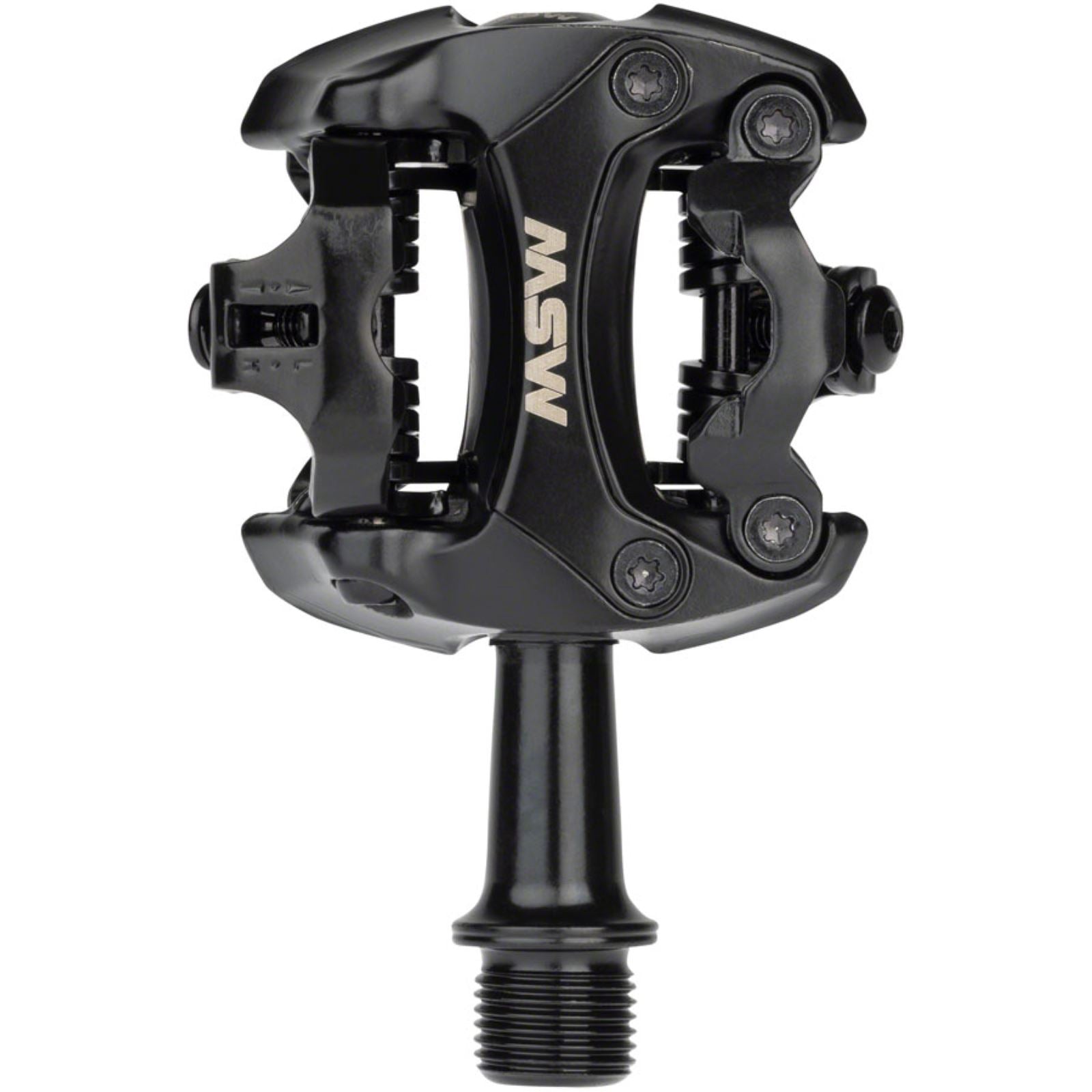MSW Flash II Pedals - Dual Sided Clipless - Aluminum - 9/16" - Black [MPN: 18-000037]_1290787
