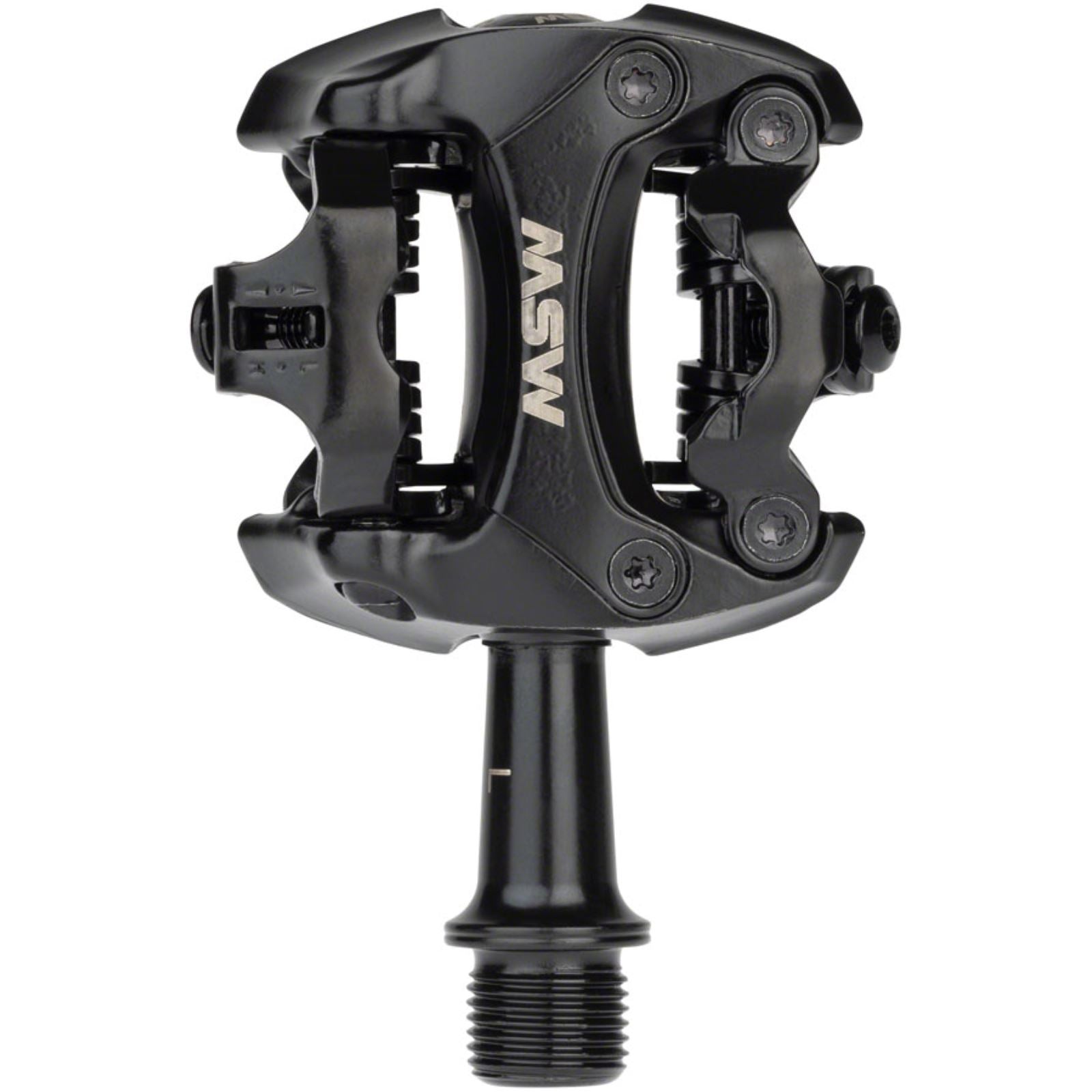 MSW Flash II Pedals - Dual Sided Clipless - Aluminum - 9/16" - Black [MPN: 18-000037]_1290788