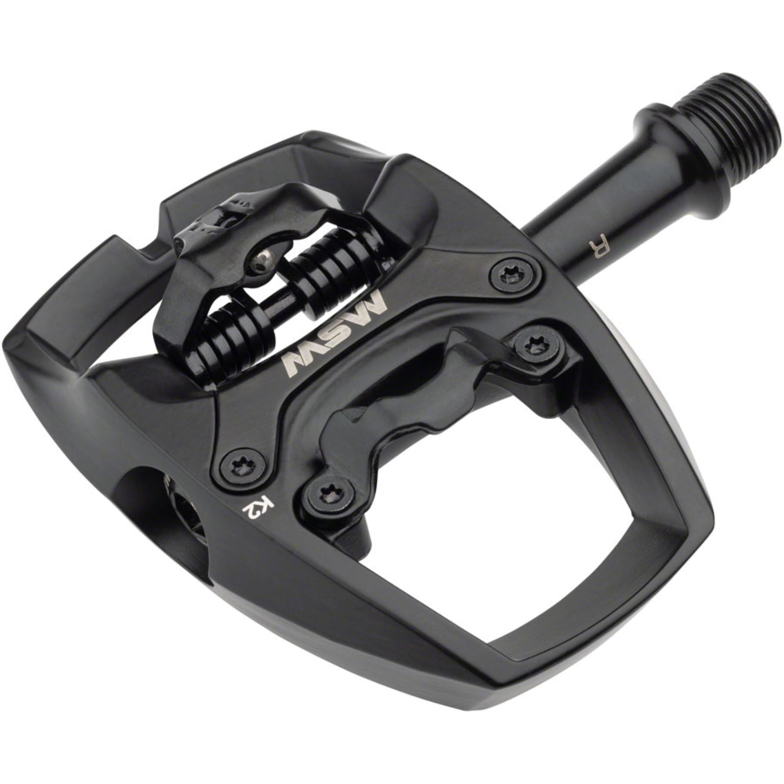 MSW Flip II Pedals - Single Side Clipless - Aluminum - 9/16" - Black [MPN: 18-000040]_1290821