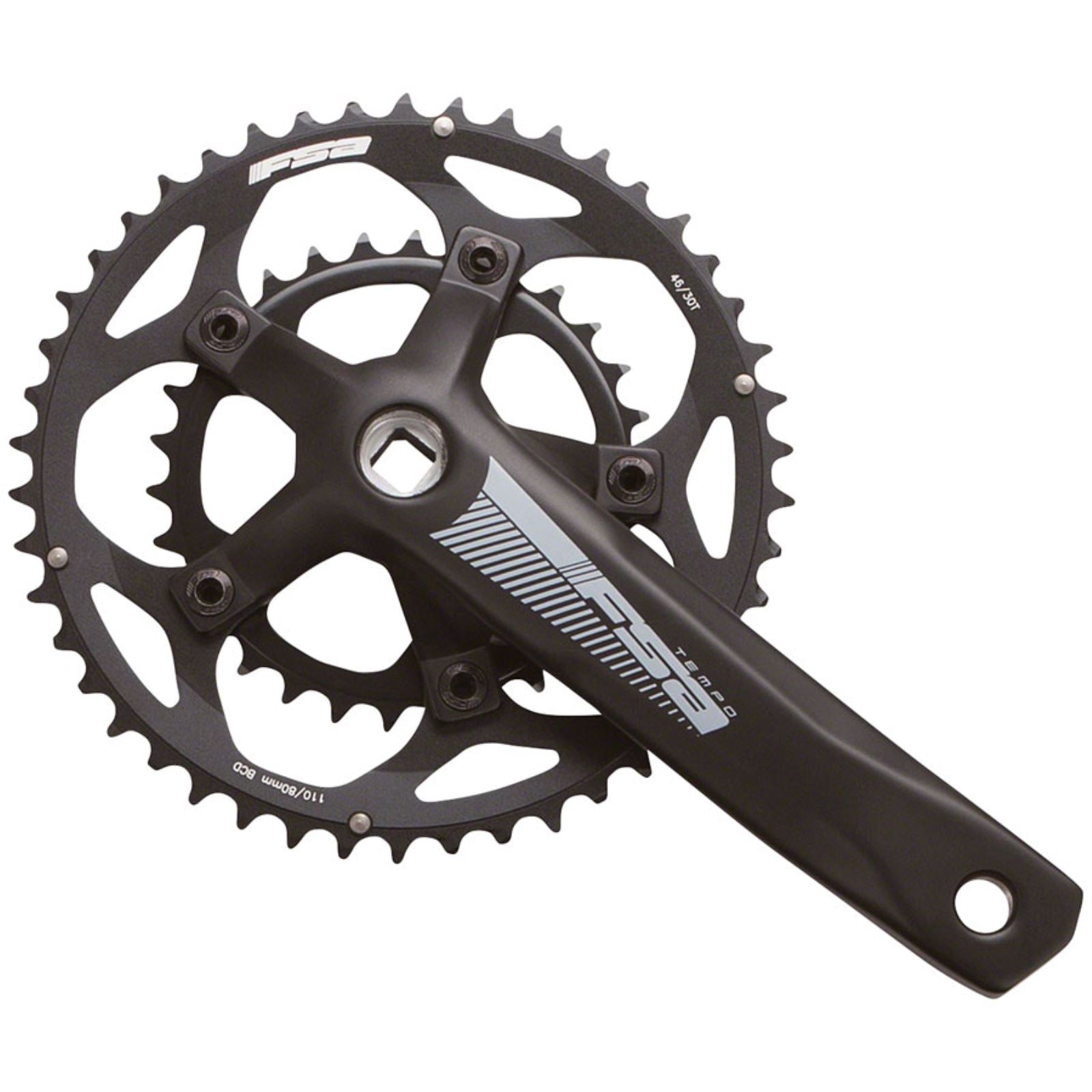 Full Speed Ahead Tempo Crankset - 165mm, 10/11-Speed, JIS Spindle Interface, Black [MPN: 330-0290BJ2230]_1293665