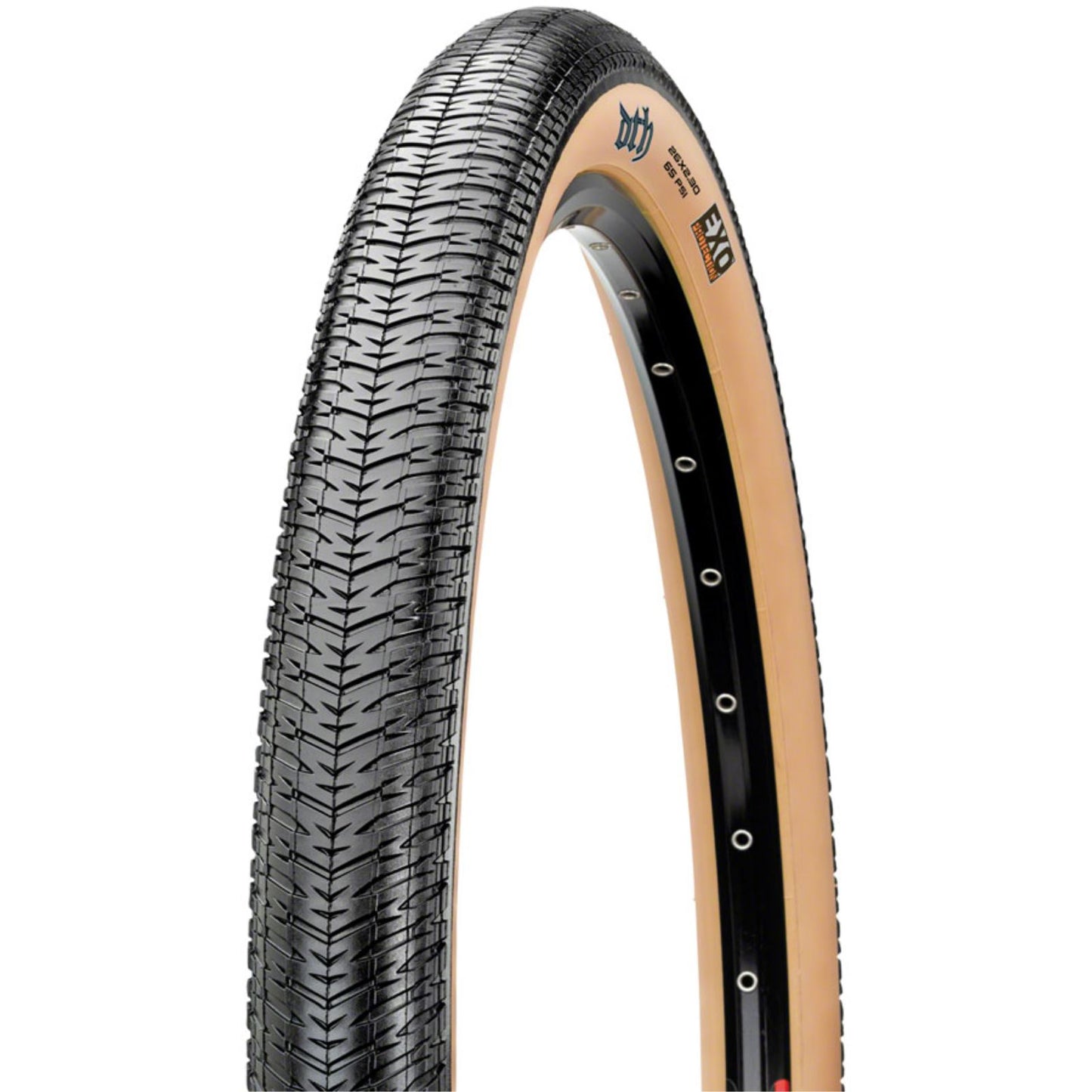 Maxxis - Bicycle DTH Tire - 26 x 2.15, Clincher, Folding, Black/Dark Tan, EXO TB00334100_1294720