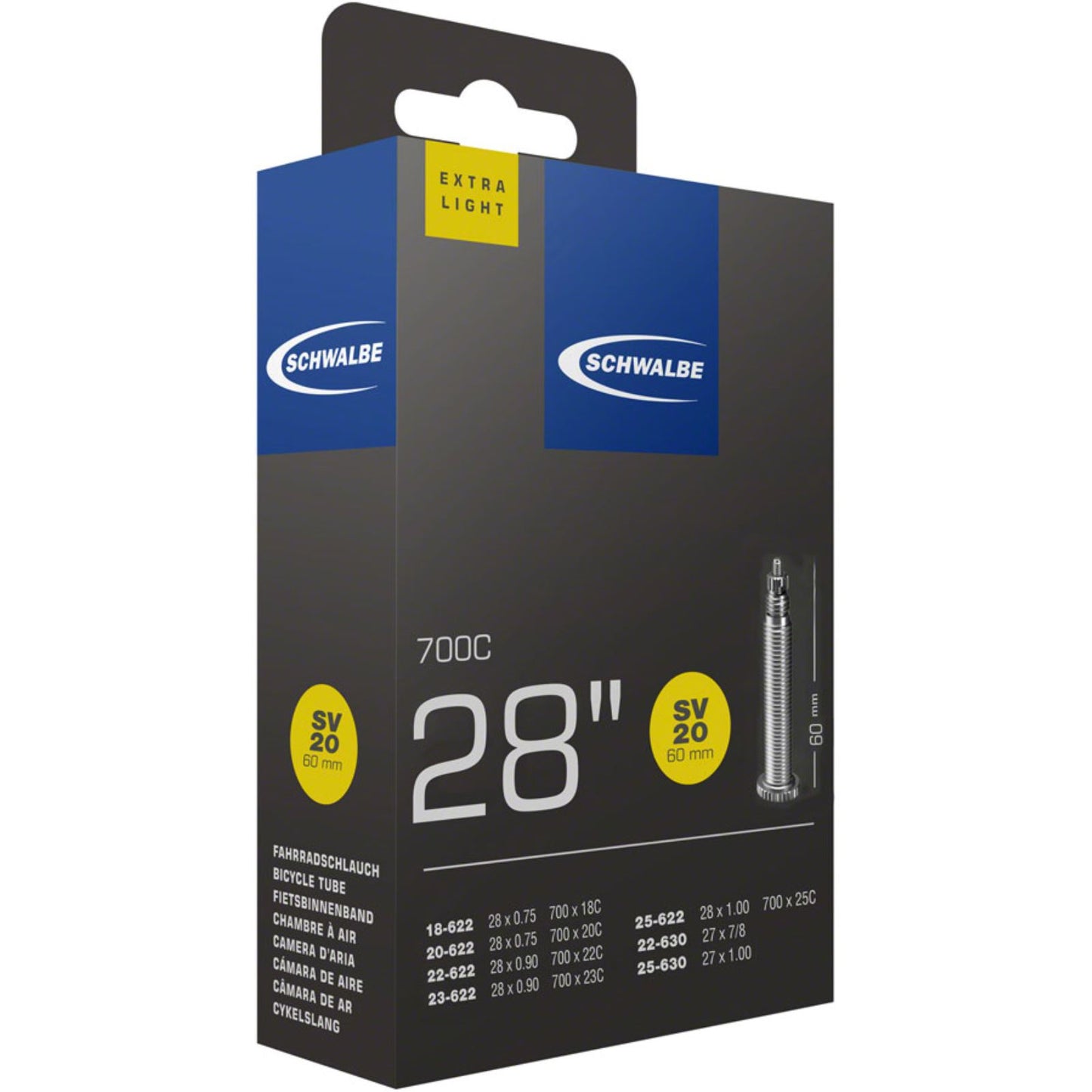 Schwalbe Extra Light Tube - 700 x 18 - 25mm, 60mm Presta Valve 10426363_1297336