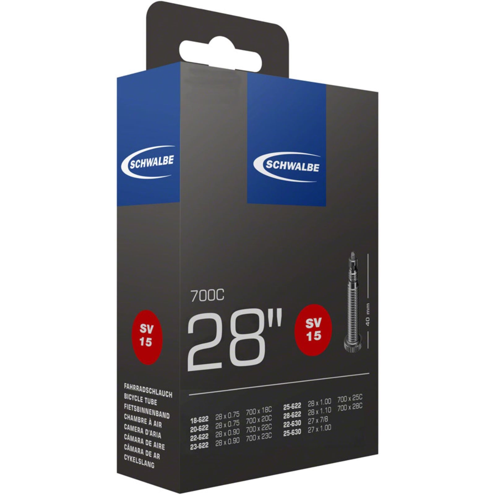 Schwalbe Standard Tube - 700 x 18 - 28mm, 40mm Presta Valve OPEN BOX [MPN: 10427343]_2727127