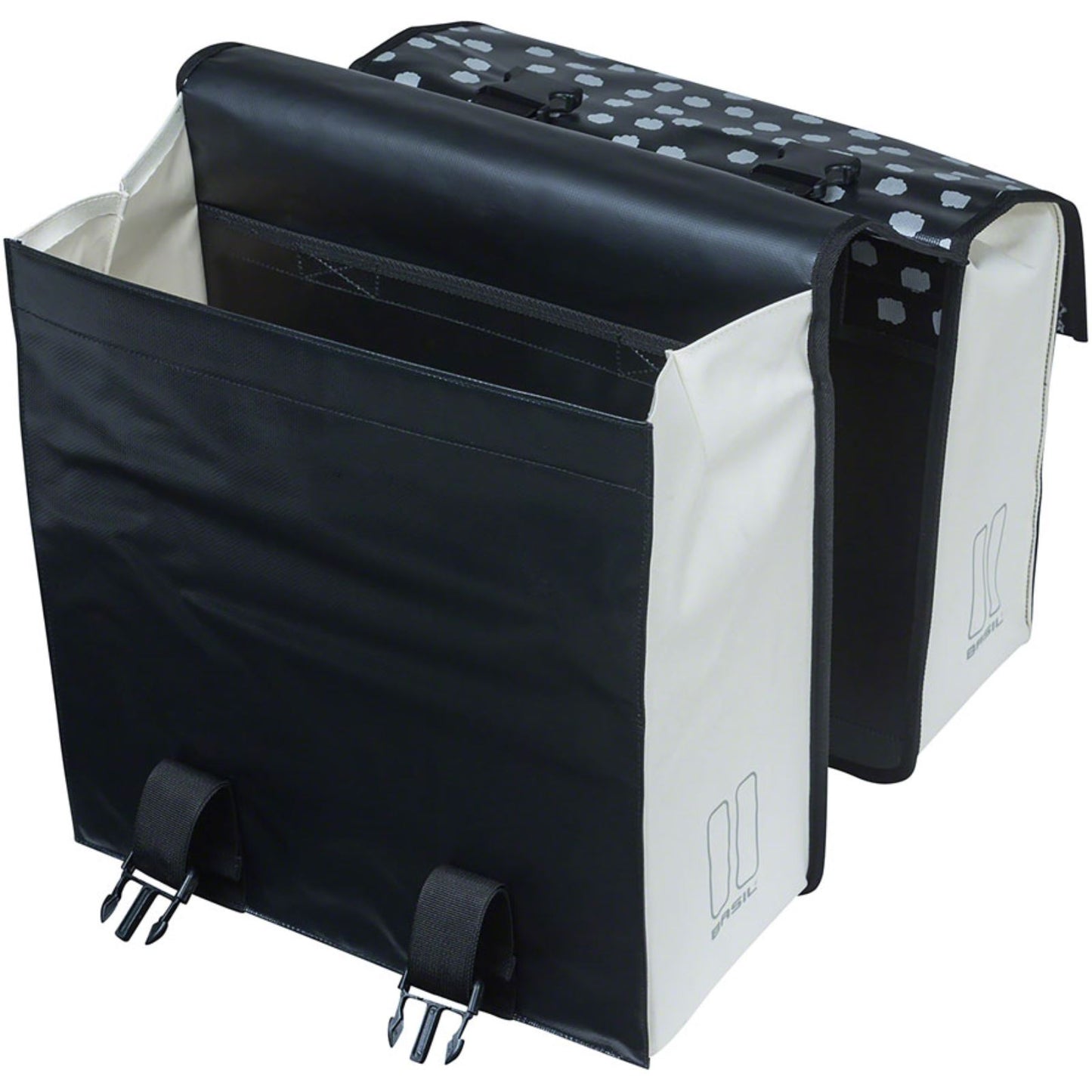 Basil Urban Load Double Pannier - 53L - Black/Reflective/White [MPN: 17739]_1298710